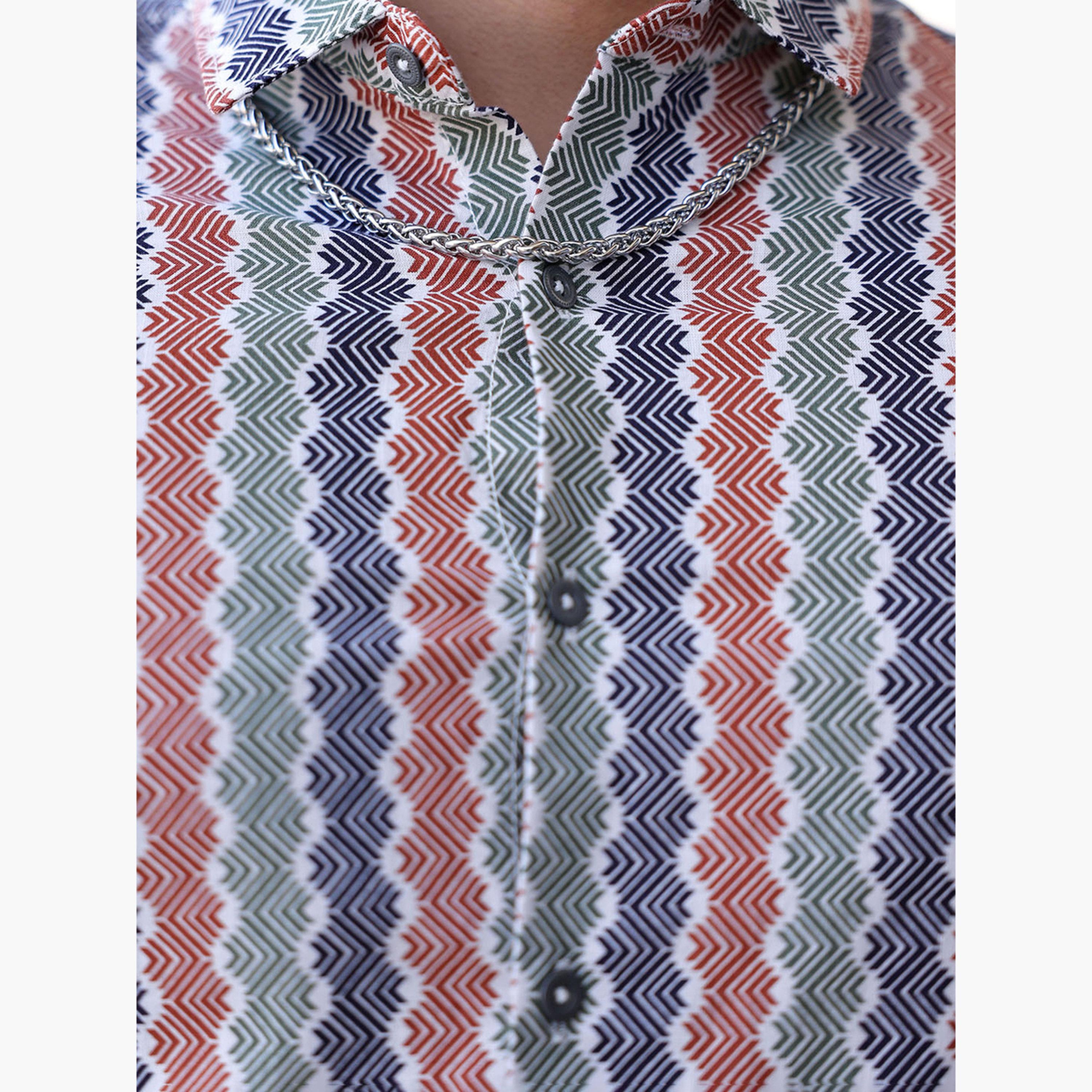 ذا انديان كراج كو × ستايلي - قميص رجالي تصميم نحيف بطبعة عليه عدة طبعات-men-clothing-shirts-image-6
