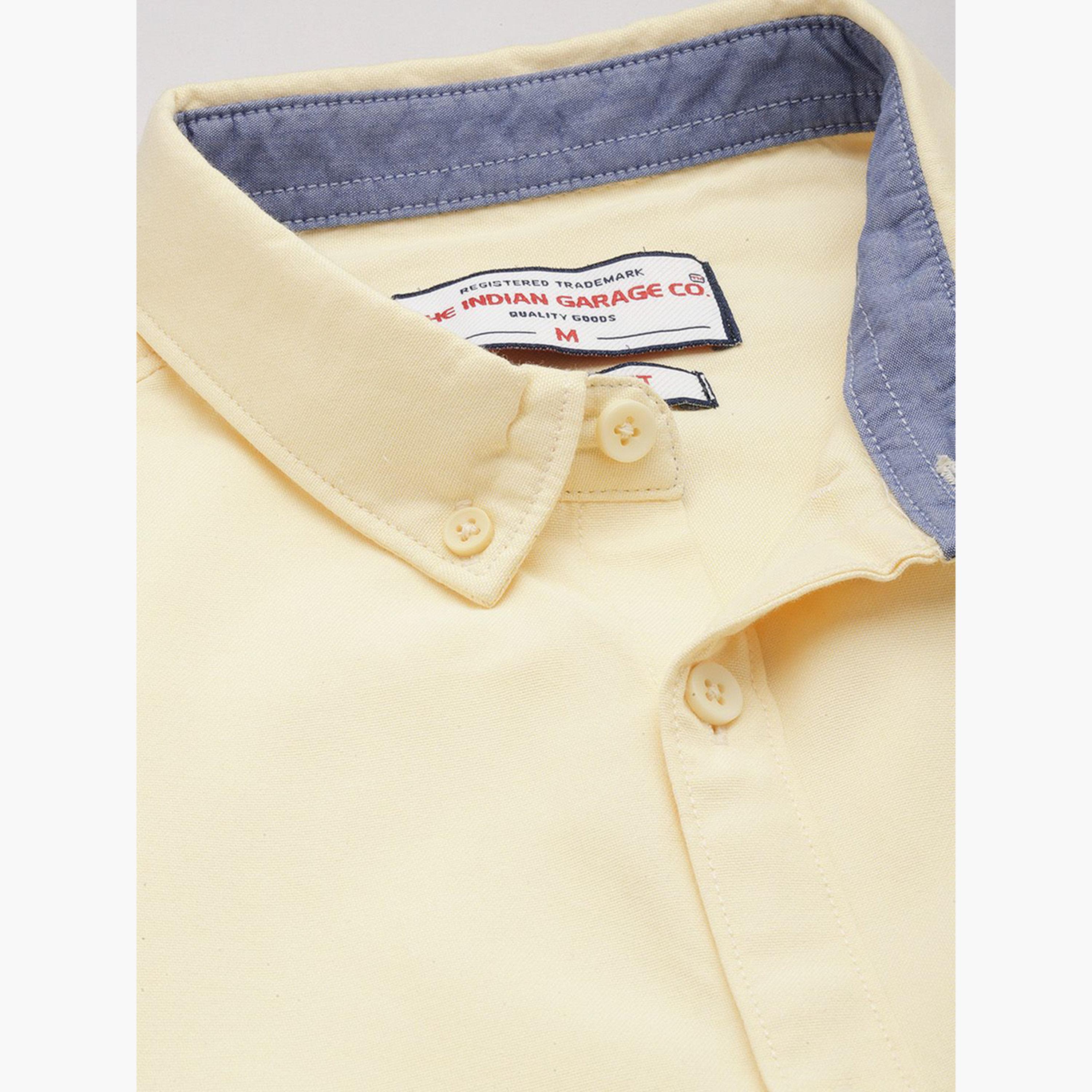 The Indian Garage Co X Styli Men Yellow Button-Down Collar Casual Shirt-men-clothing-shirts-image-6