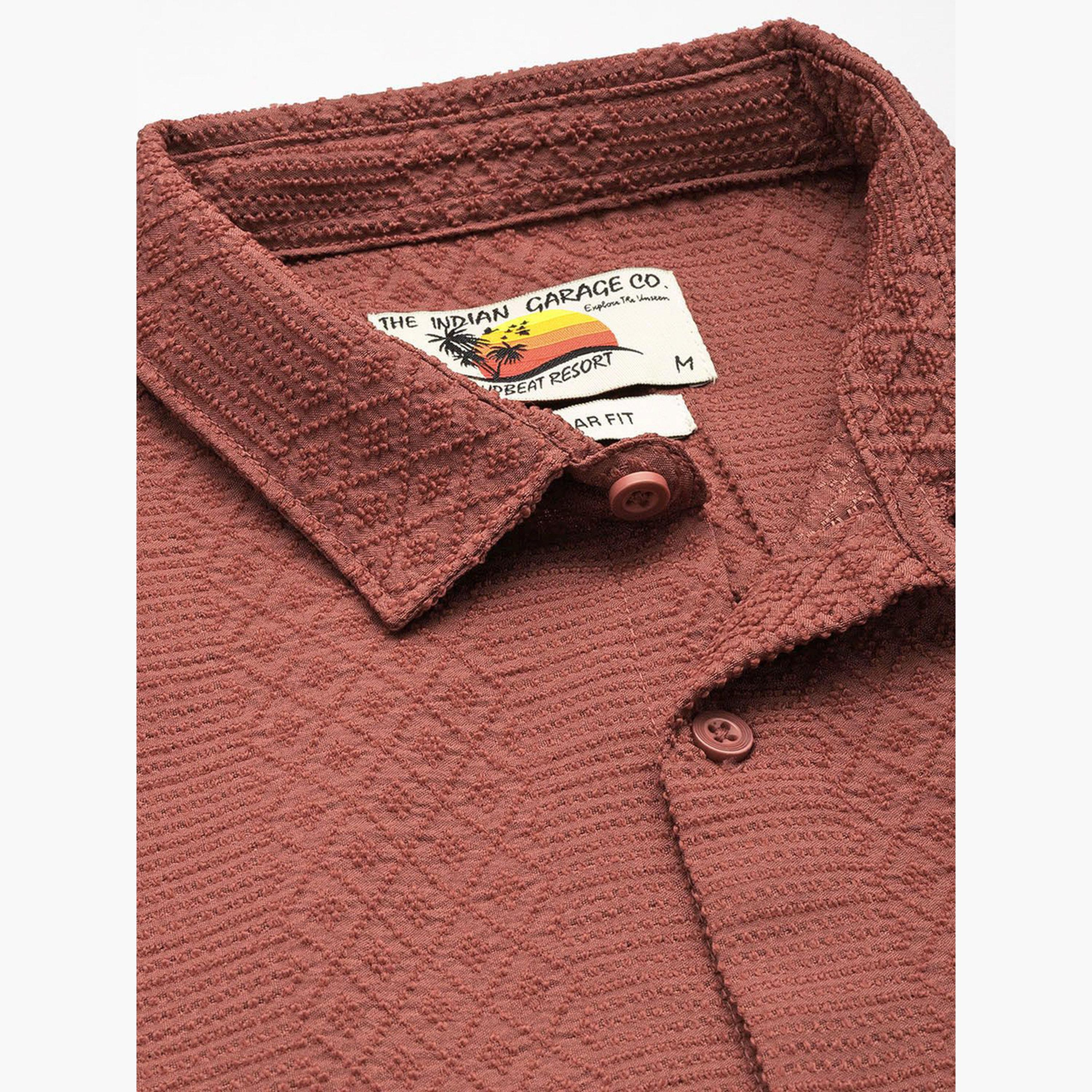 ذا انديان كراج كو × ستايلي - قميص رجالي كاجوال منقوش بلون الصدأ-men-clothing-shirts-image-6