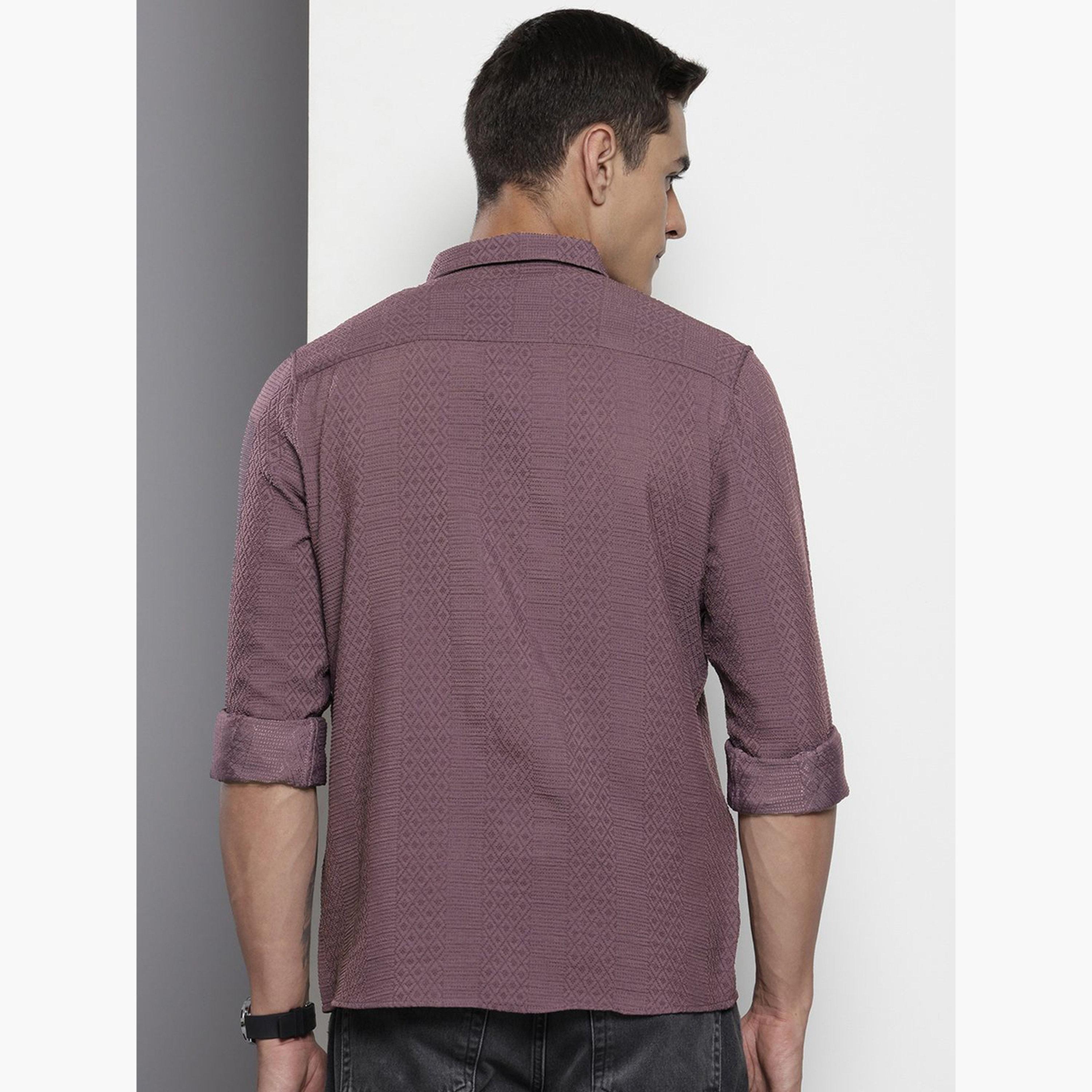 ذا انديان كراج كو × ستايلي - قميص رجالي كاجوال لون بنفجسي-men-clothing-shirts-image-4