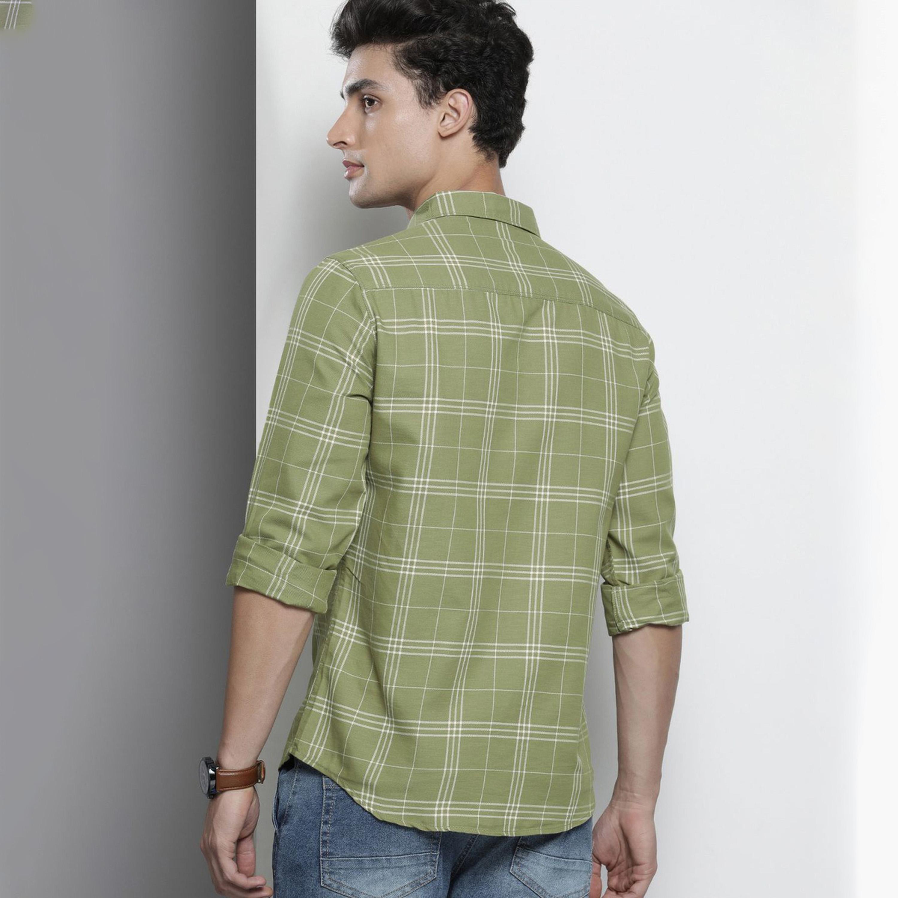 The Indian Garage Co X Styli Men Green Slim Fit Casual Shirt-men-clothing-shirts-image-4