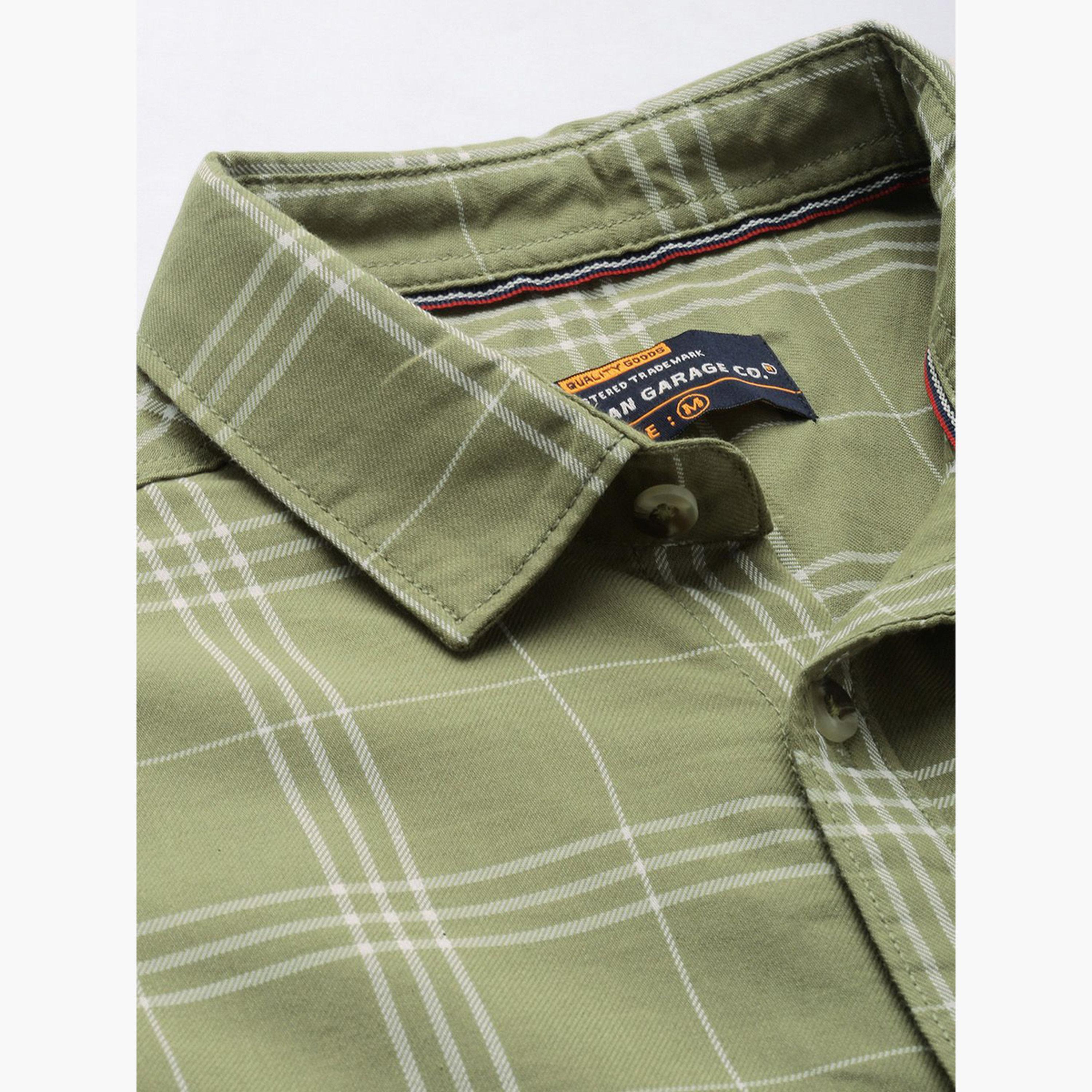ذا انديان كراج كو × ستايلي - قميص رجالي كاجوال تصميم نحيف لون أخضر-men-clothing-shirts-image-5