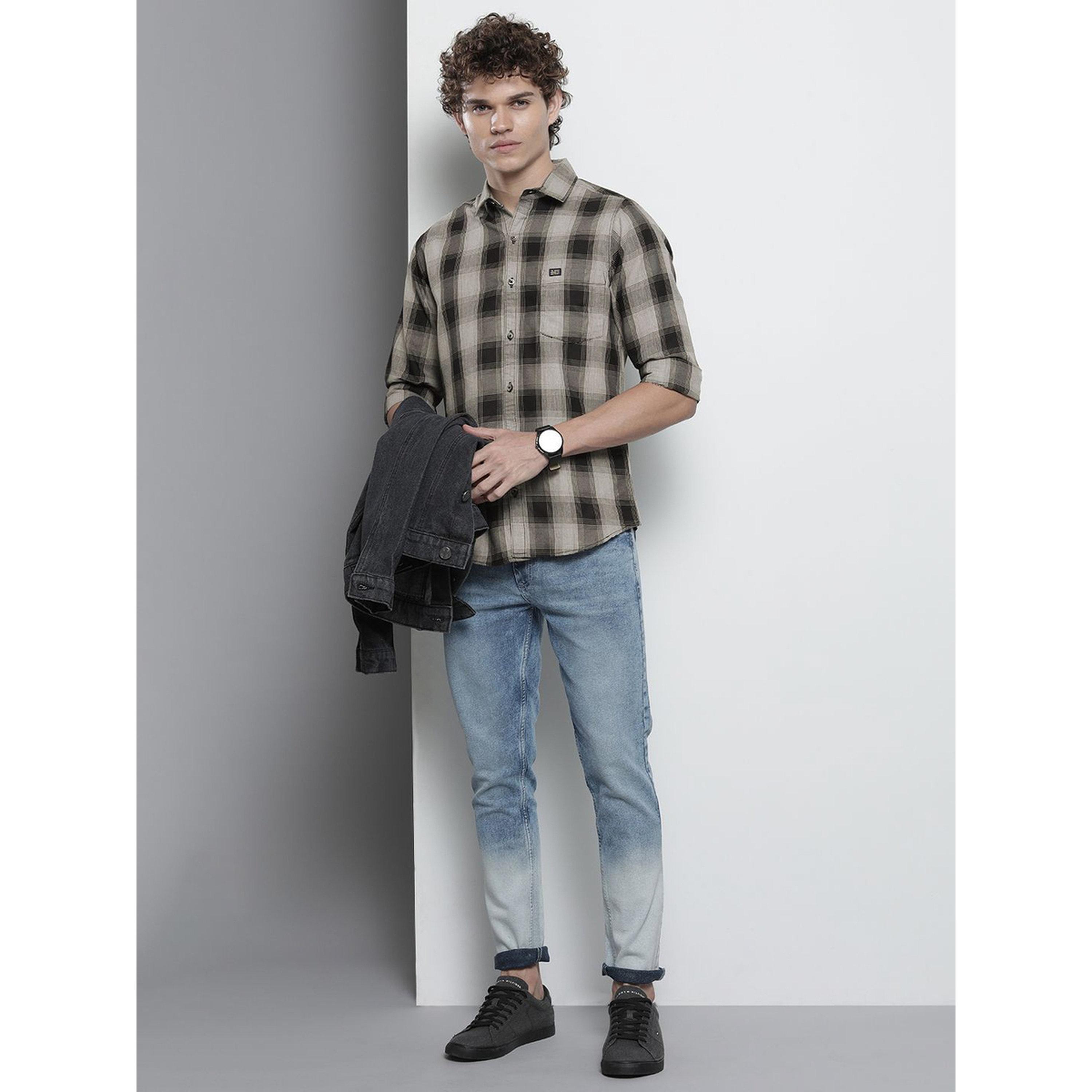The Indian Garage Co X Styli Men Black Spread Collar Shirt with Pocket-men-clothing-shirts-image-2
