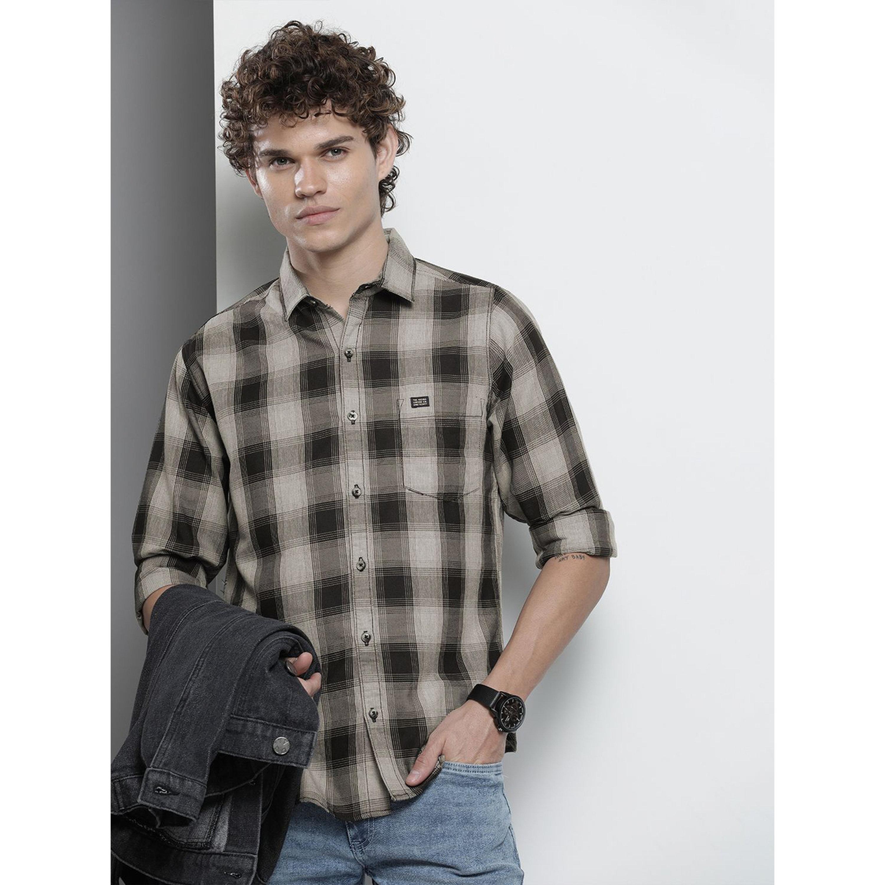 The Indian Garage Co X Styli Men Black Spread Collar Shirt with Pocket-men-clothing-shirts-image-3