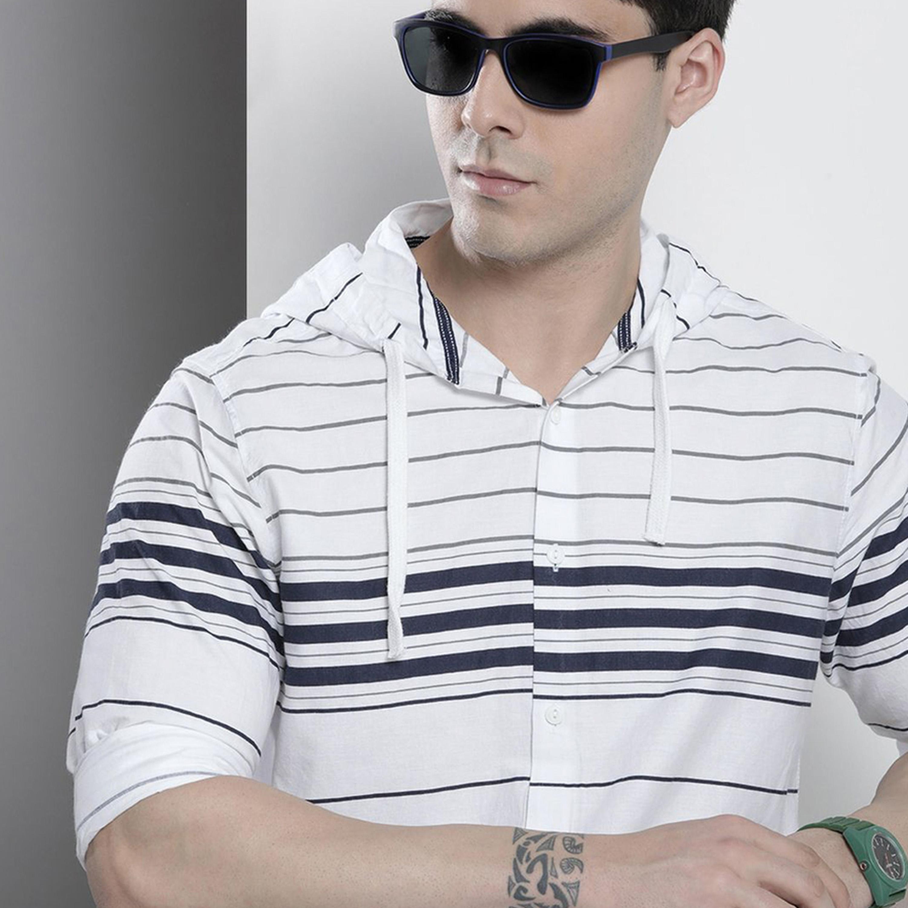 The Indian Garage Co X Styli Men Striped Hooded Slim Fit Shirt-men-clothing-shirts-image-4