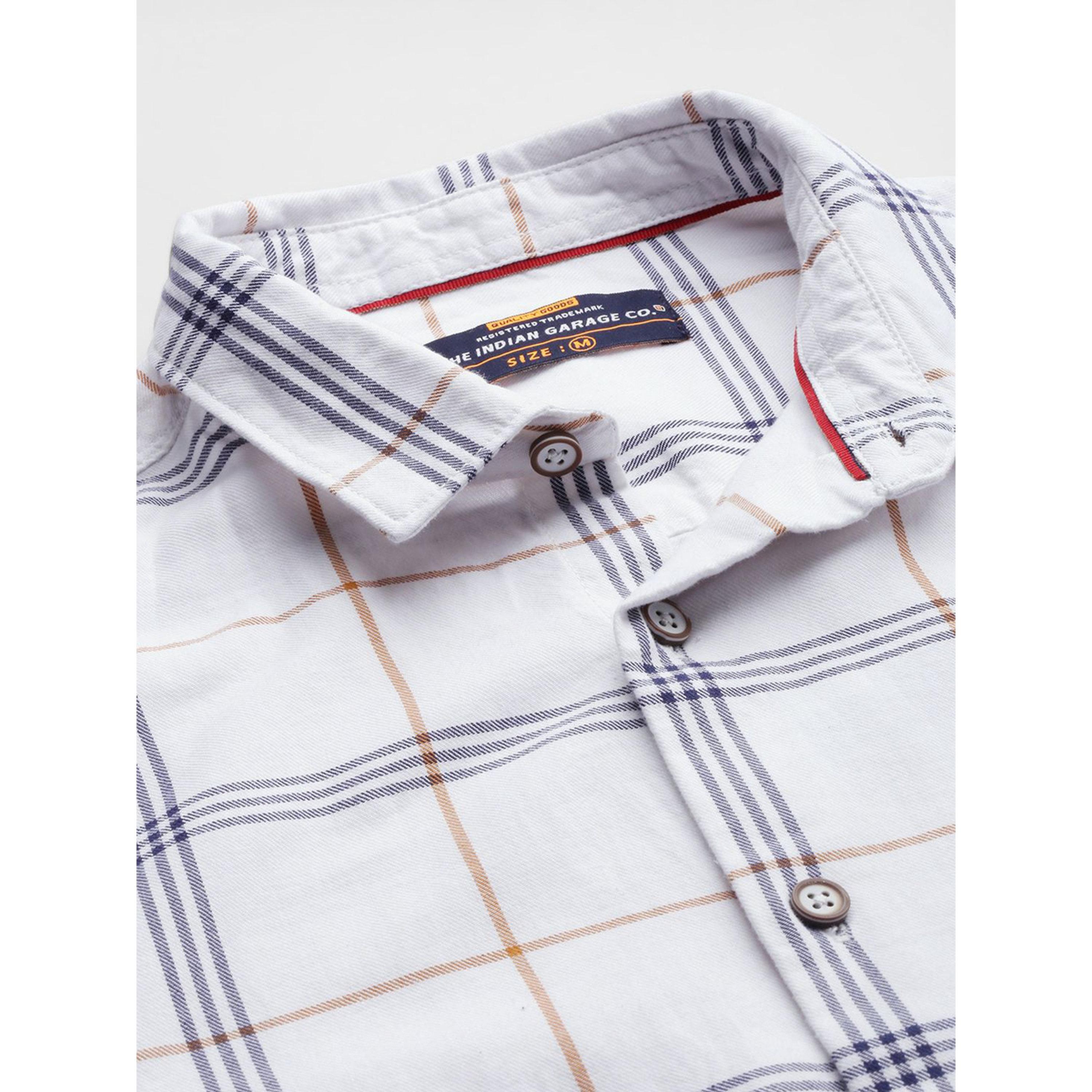 ذا انديان كراج كو × ستايلي - قميص رجالي منقوش تصميم نحيف لون أبيض-men-clothing-shirts-image-5