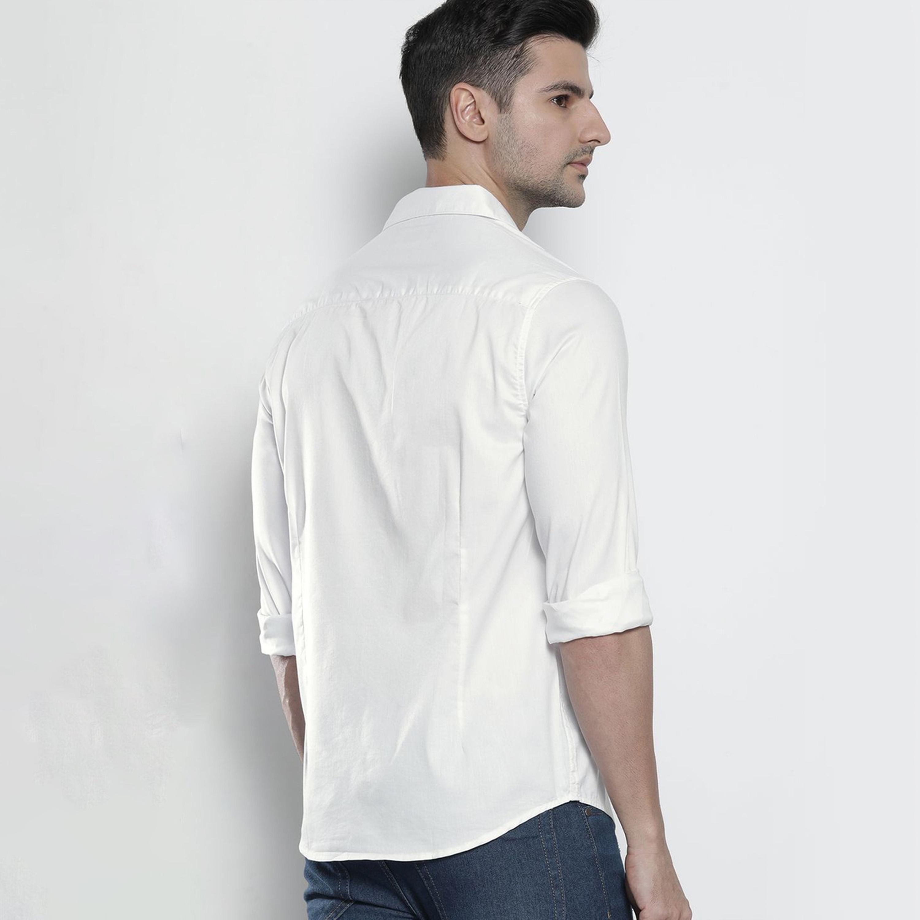 The Indian Garage Co X Styli Men White Cotton Slim Fit Shirt-men-clothing-shirts-image-3