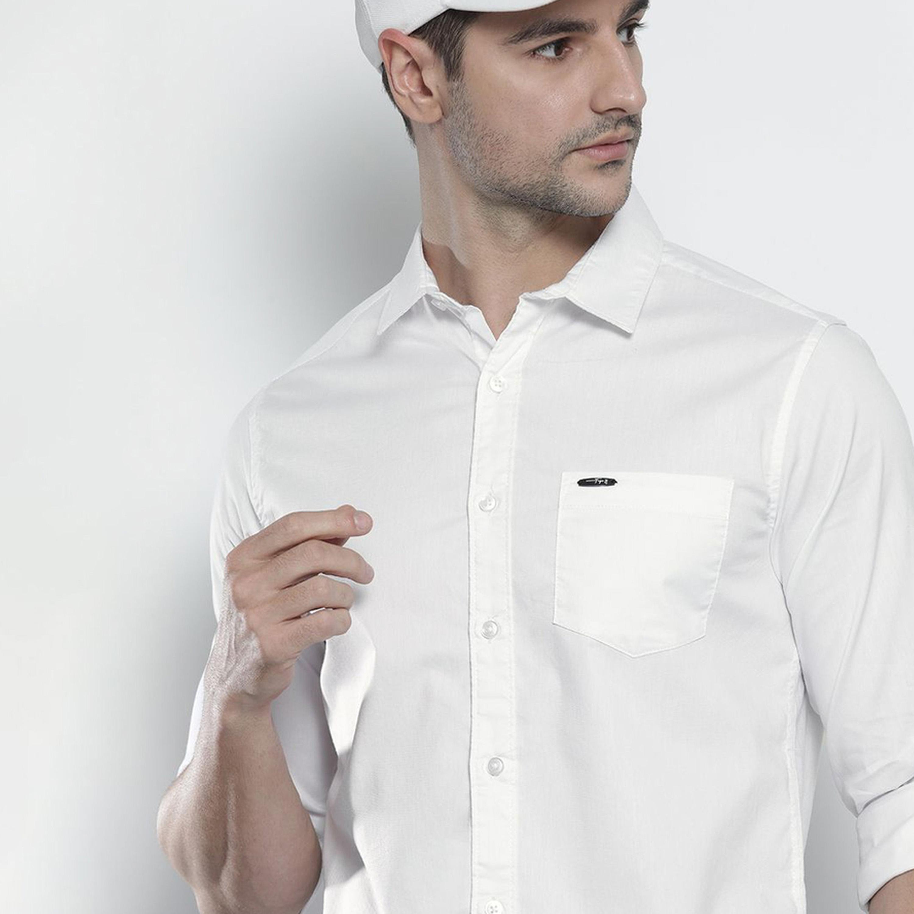 The Indian Garage Co X Styli Men White Cotton Slim Fit Shirt-men-clothing-shirts-image-4
