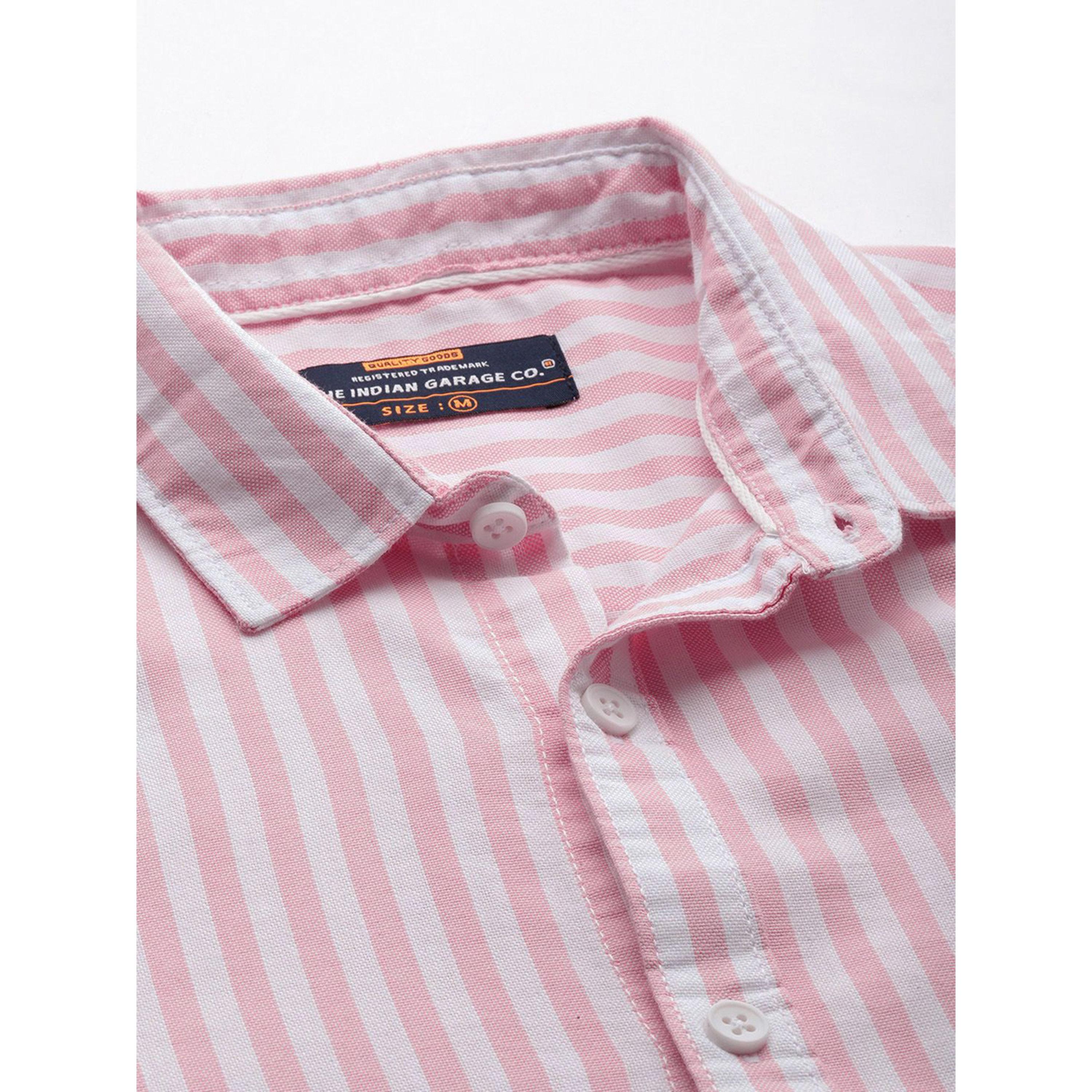 ذا انديان كراج كو × ستايلي - قميص رجالي مخطط ياقة واسعة لون وردي-men-clothing-shirts-image-5