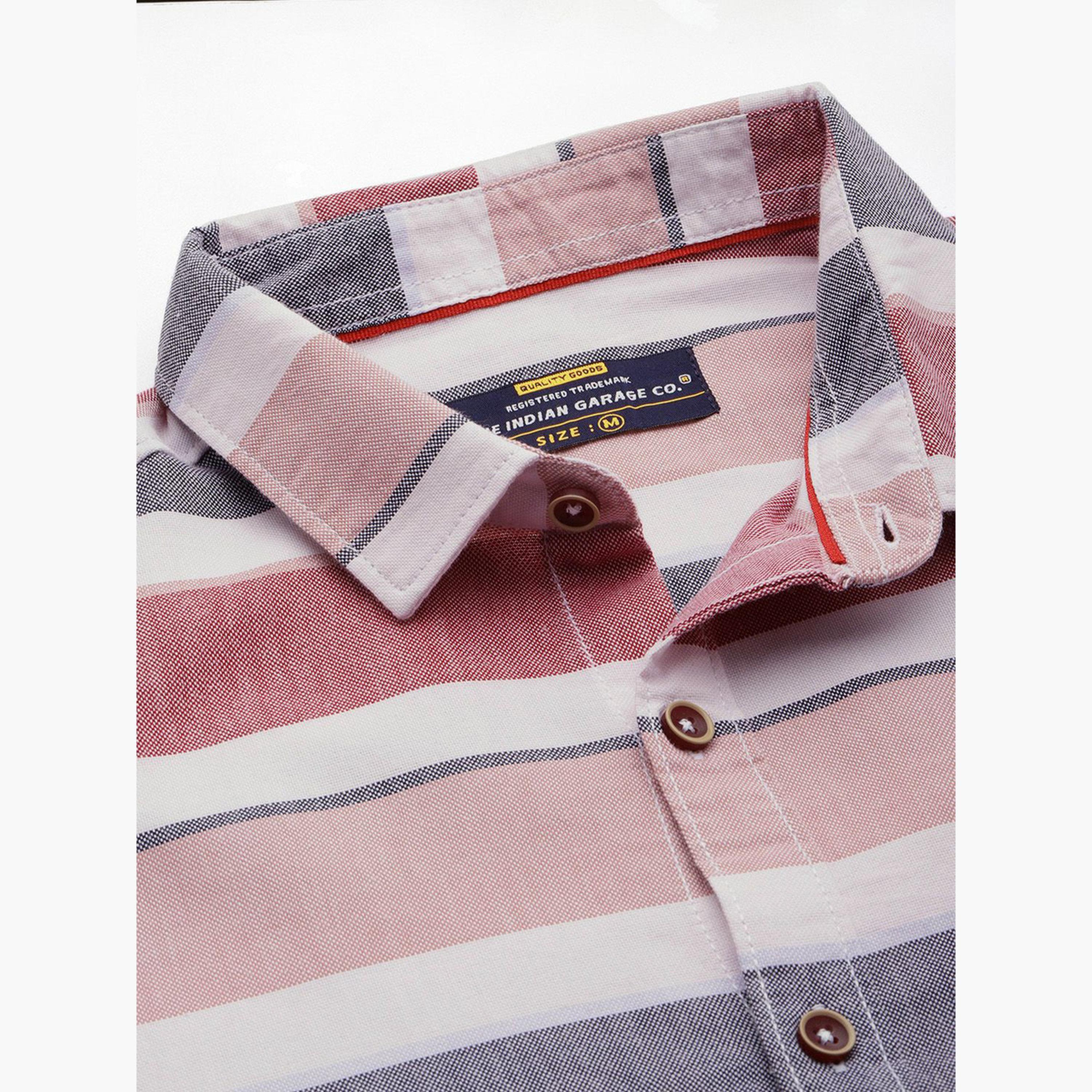 The Indian Garage Co X Styli Men Pink Striped Casual Shirt-men-clothing-shirts-image-5