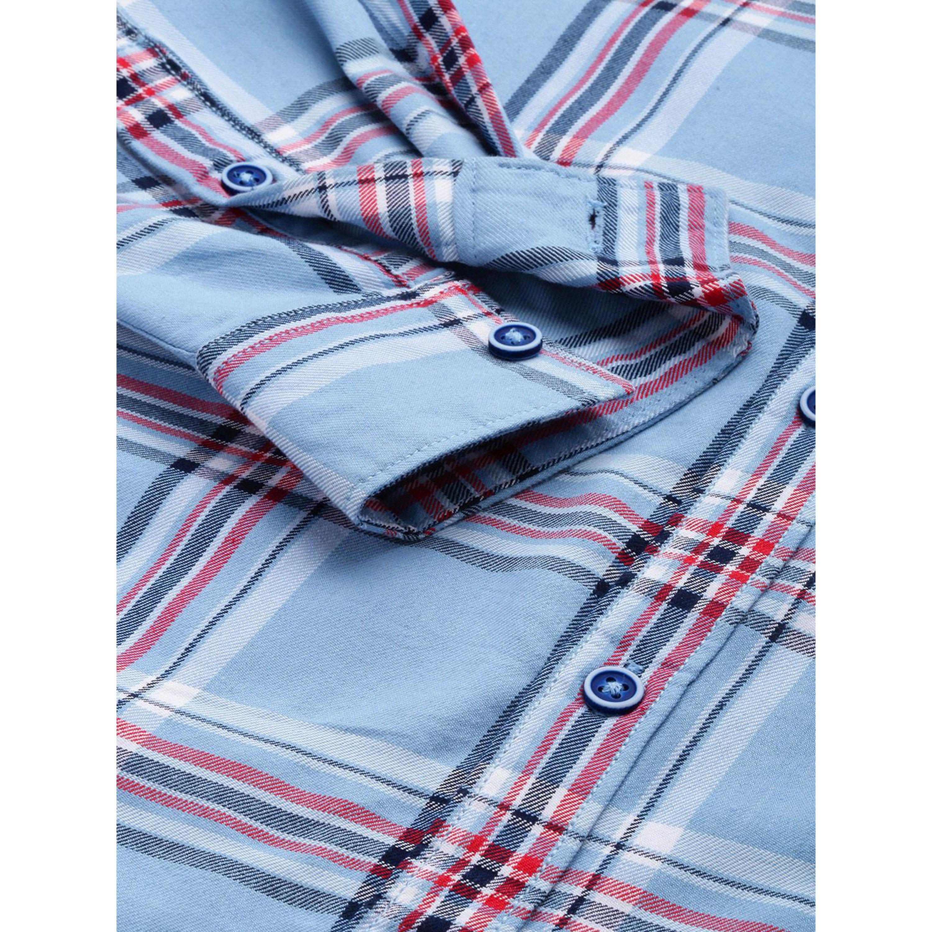 ذا انديان كراج كو × ستايلي - قميص رجالي أزرق منقوش-men-clothing-shirts-image-3
