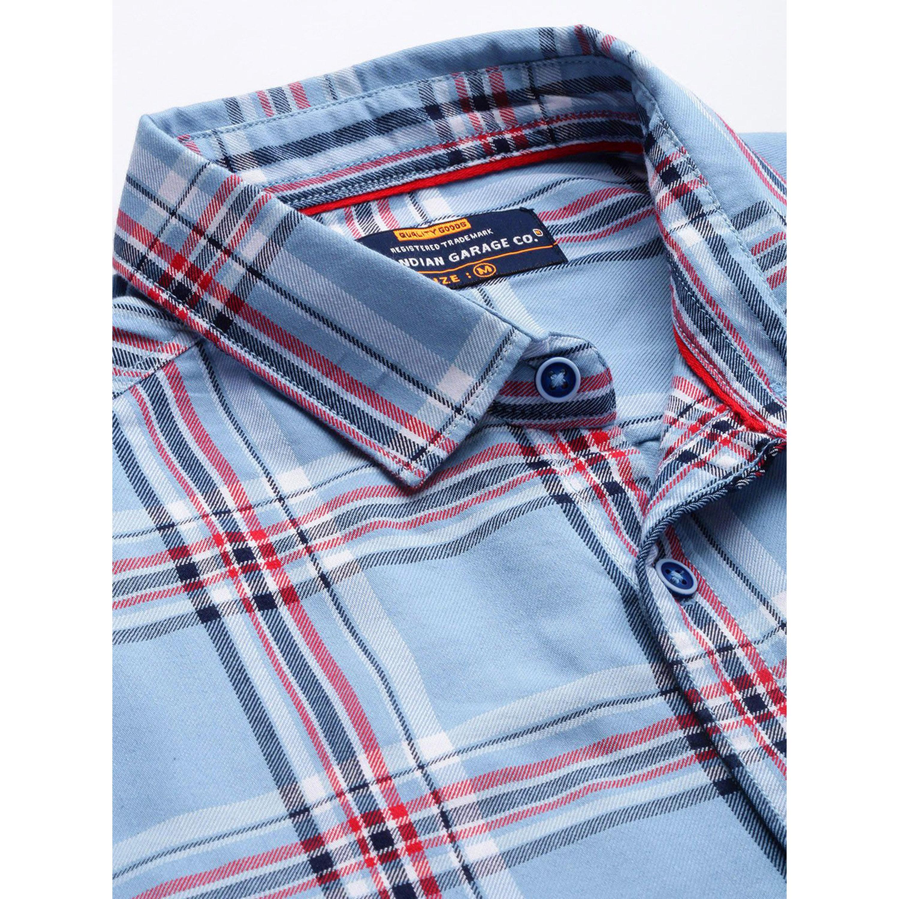 ذا انديان كراج كو × ستايلي - قميص رجالي أزرق منقوش-men-clothing-shirts-image-5