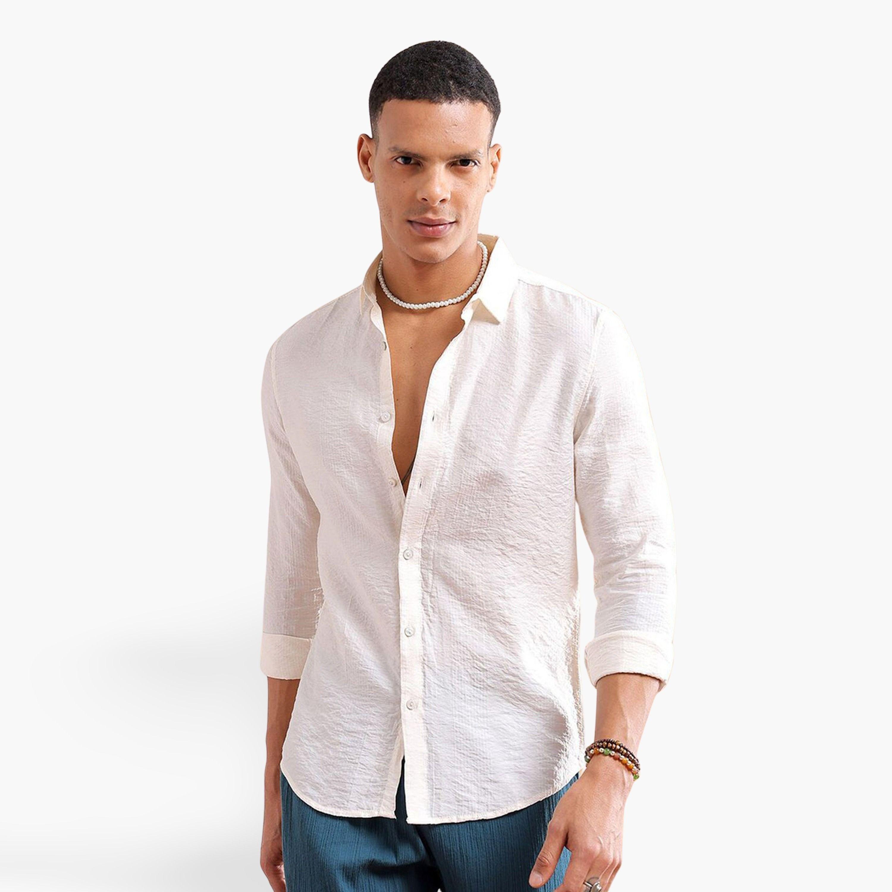 The Indian Garage Co X Styli The Indian Garage Co Slim Fit Khaki Striped Shirt-men-clothing-shirts-image-1