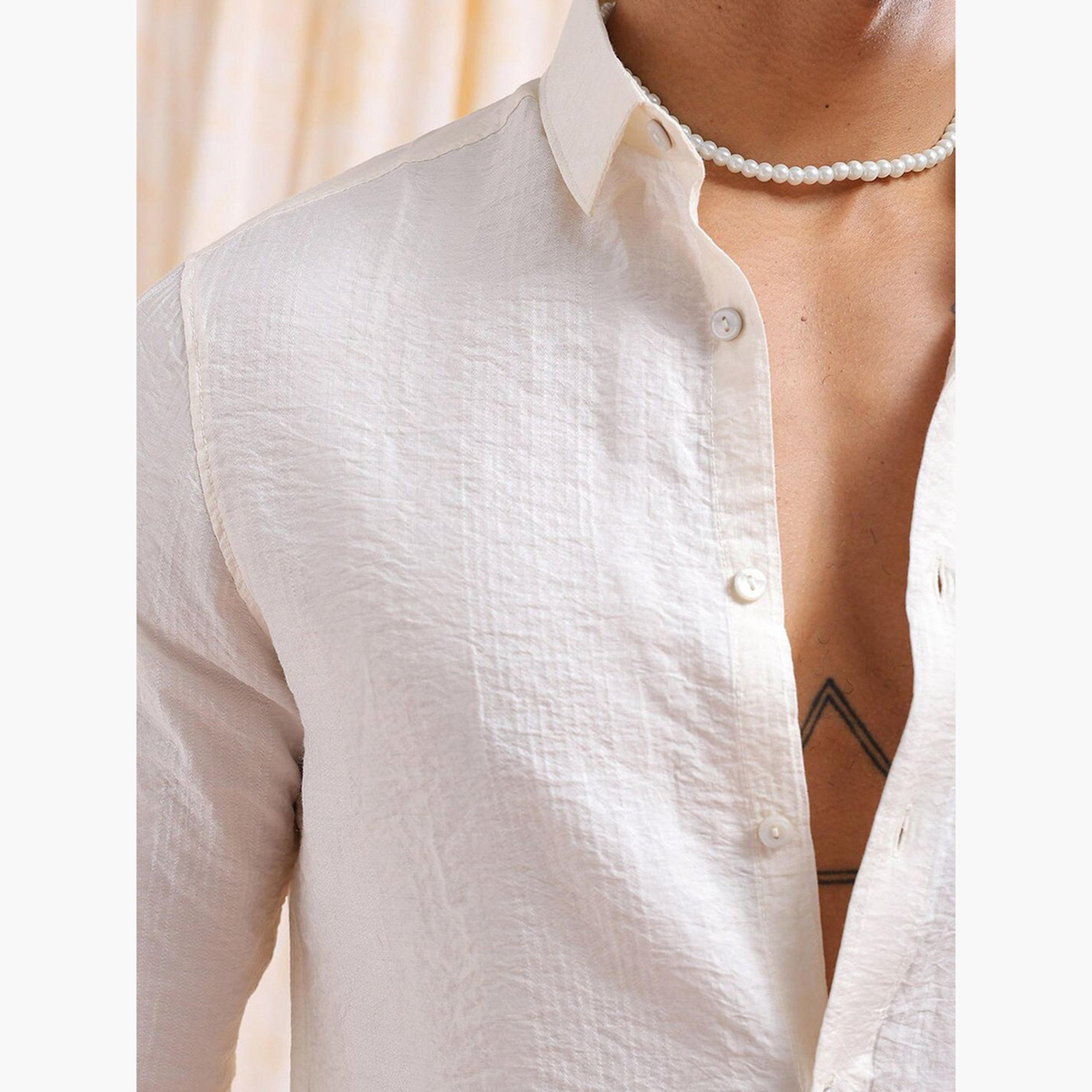 The Indian Garage Co X Styli The Indian Garage Co Slim Fit Khaki Striped Shirt-men-clothing-shirts-image-5