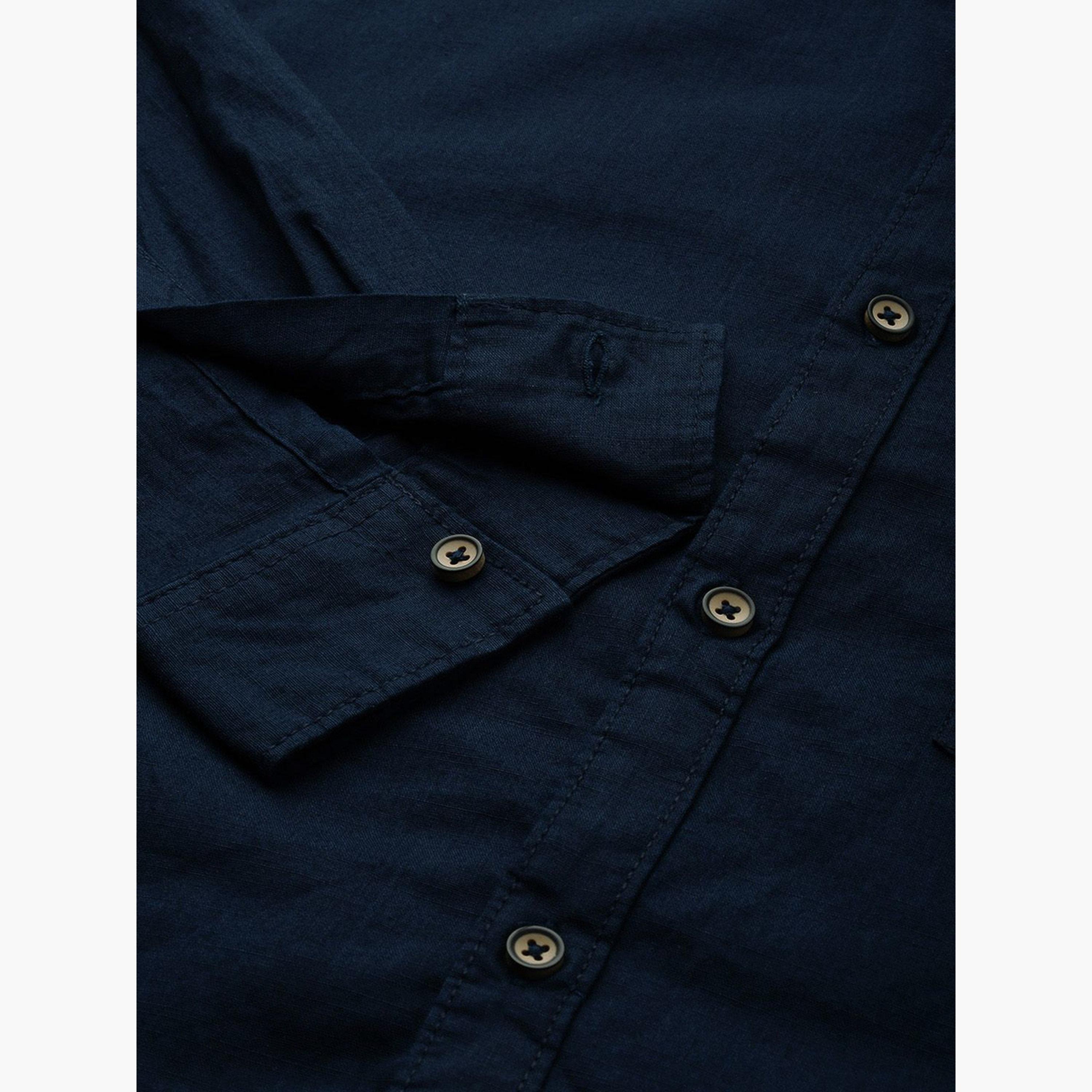 The Indian Garage Co X Styli Men Navy Slim Fit Button-Down Collar Shirt-men-clothing-shirts-image-3