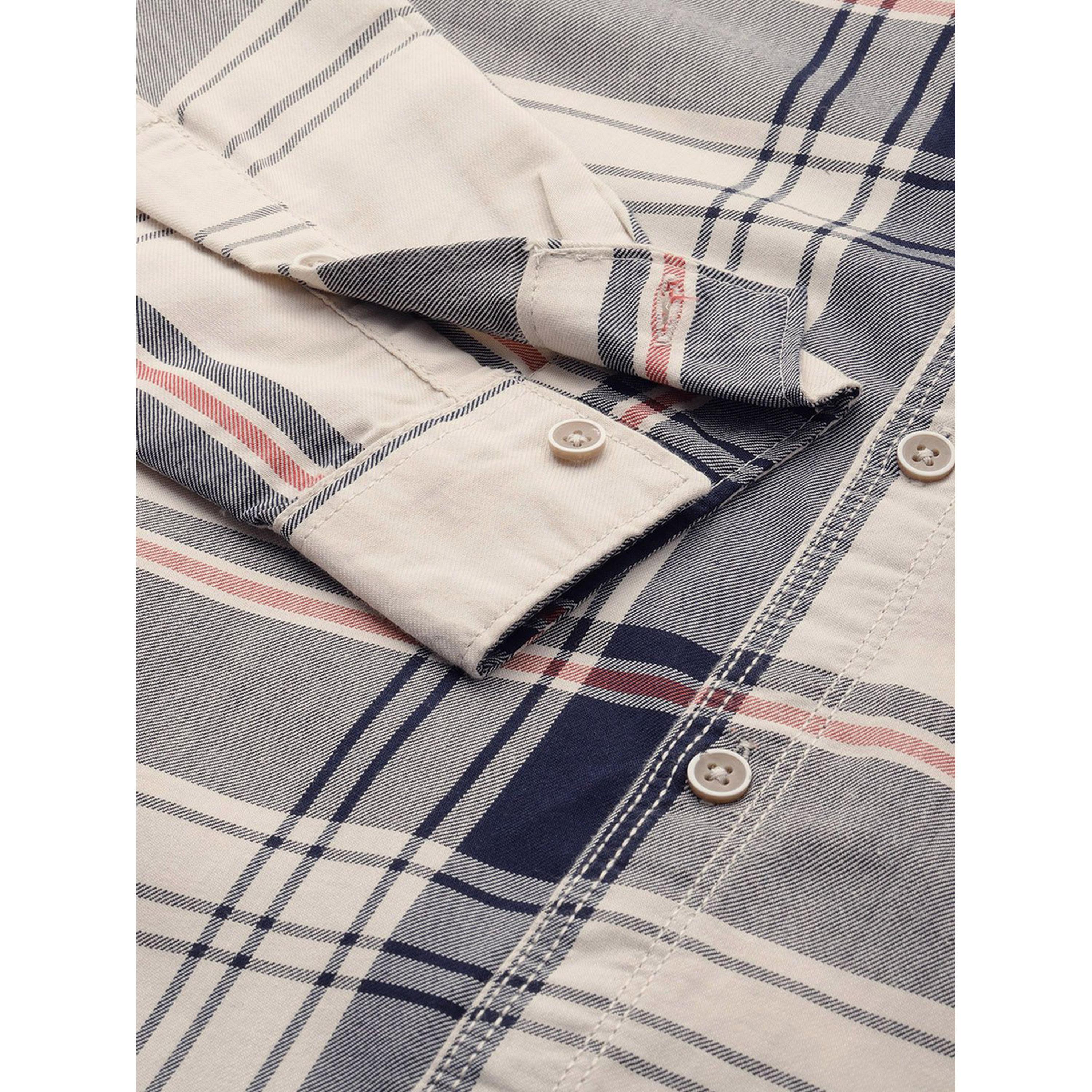 The Indian Garage Co X Styli Men Cream Checkered Slim Fit Shirt-men-clothing-shirts-image-3