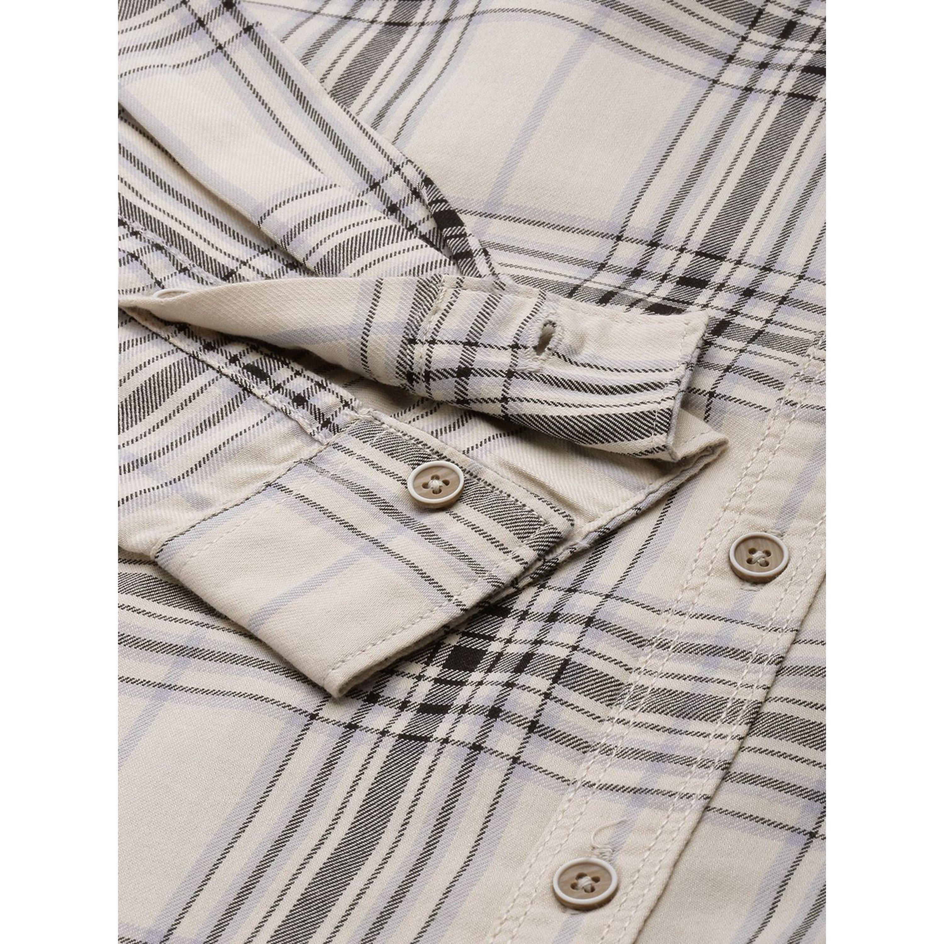 ذا انديان كراج كو × ستايلي - قميص رجالي تصميم نحيف منقوش لون كريمي-men-clothing-shirts-image-3