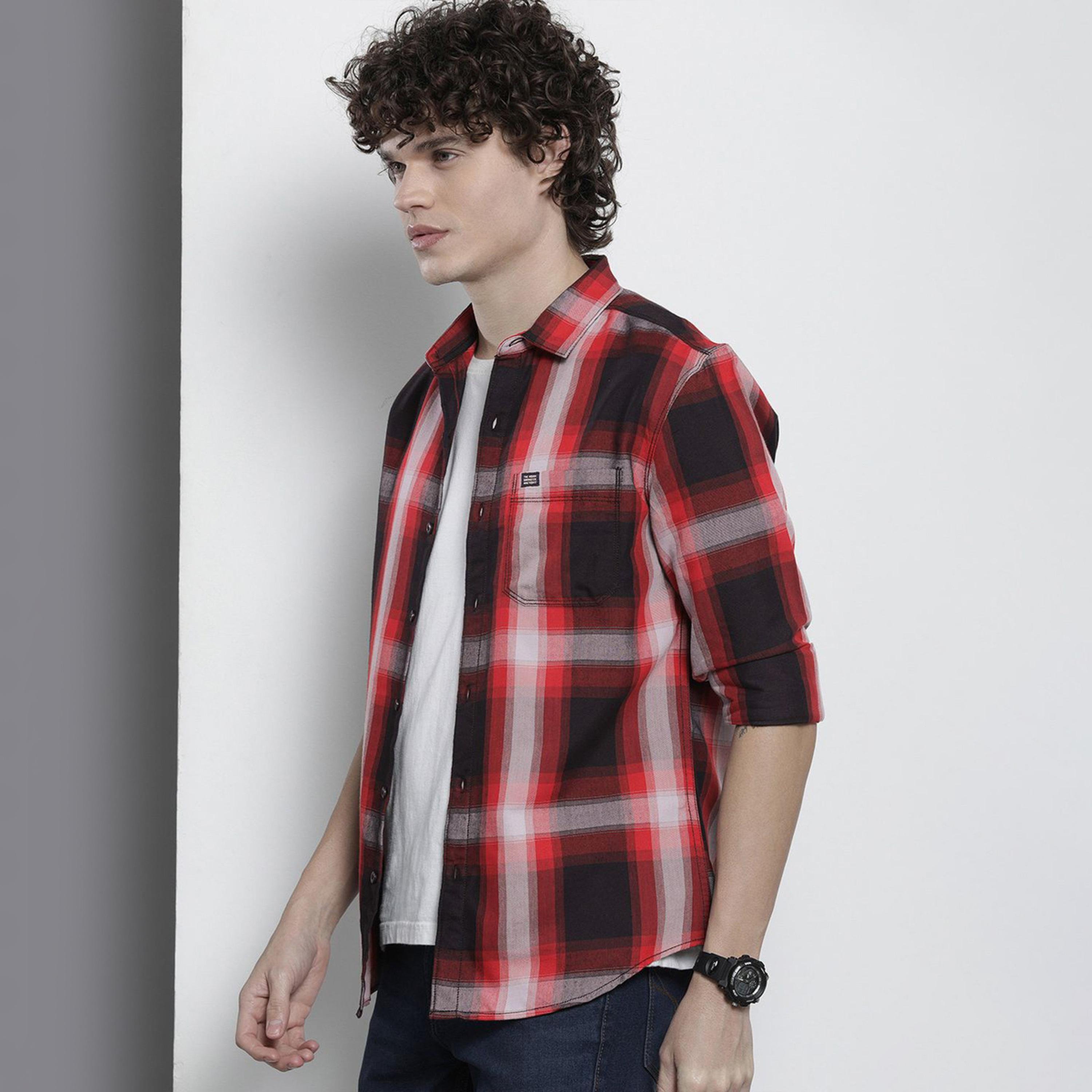 ذا انديان كراج كو × ستايلي - قميص رجالي كاجوال تصميم نحيف لون اسود-men-clothing-shirts-image-1