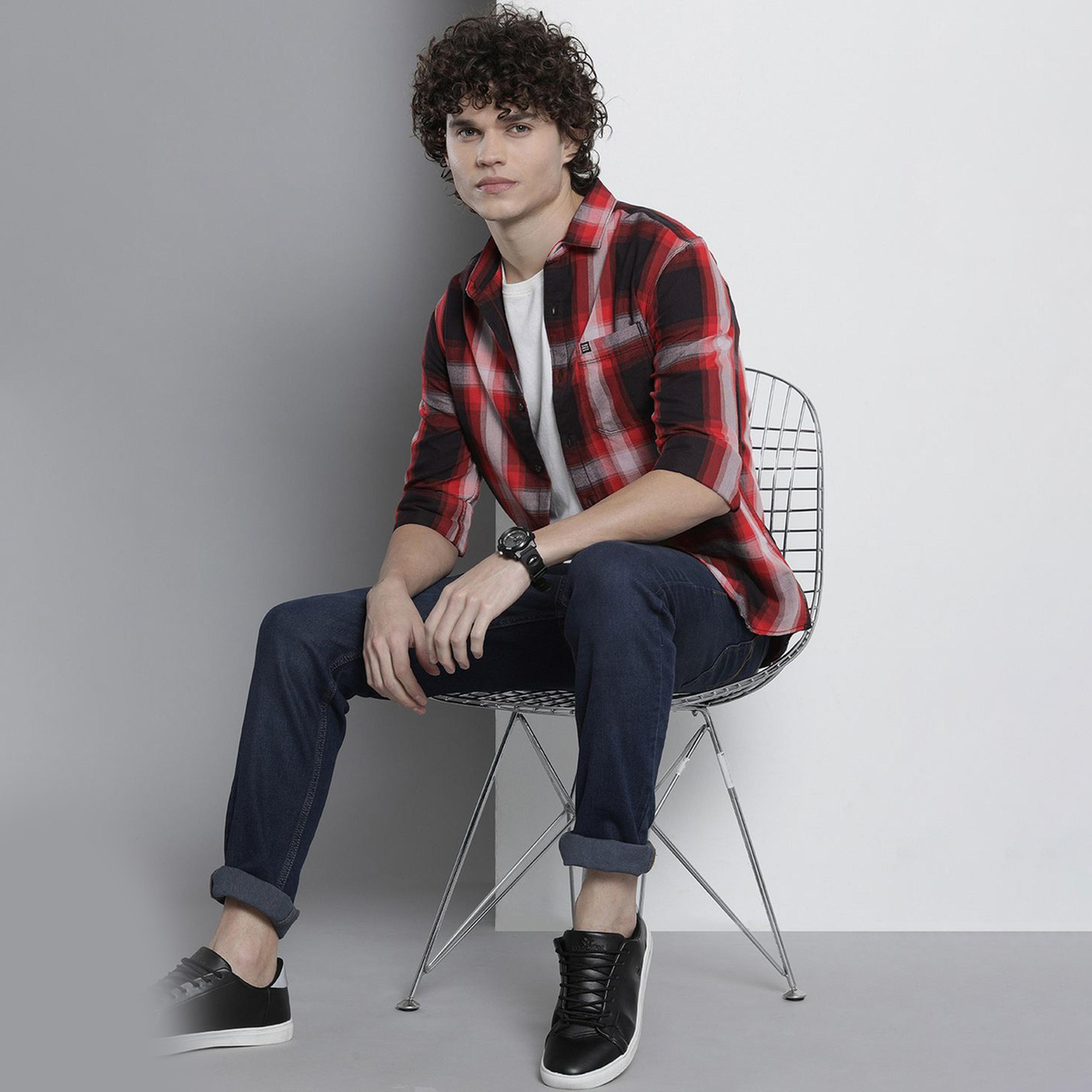 ذا انديان كراج كو × ستايلي - قميص رجالي كاجوال تصميم نحيف لون اسود-men-clothing-shirts-image-2
