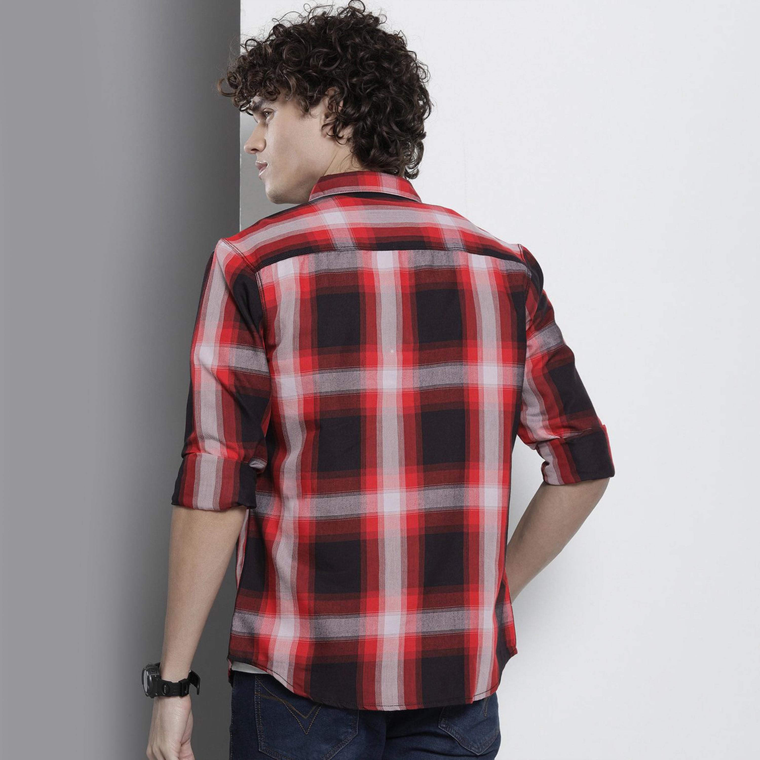ذا انديان كراج كو × ستايلي - قميص رجالي كاجوال تصميم نحيف لون اسود-men-clothing-shirts-image-3