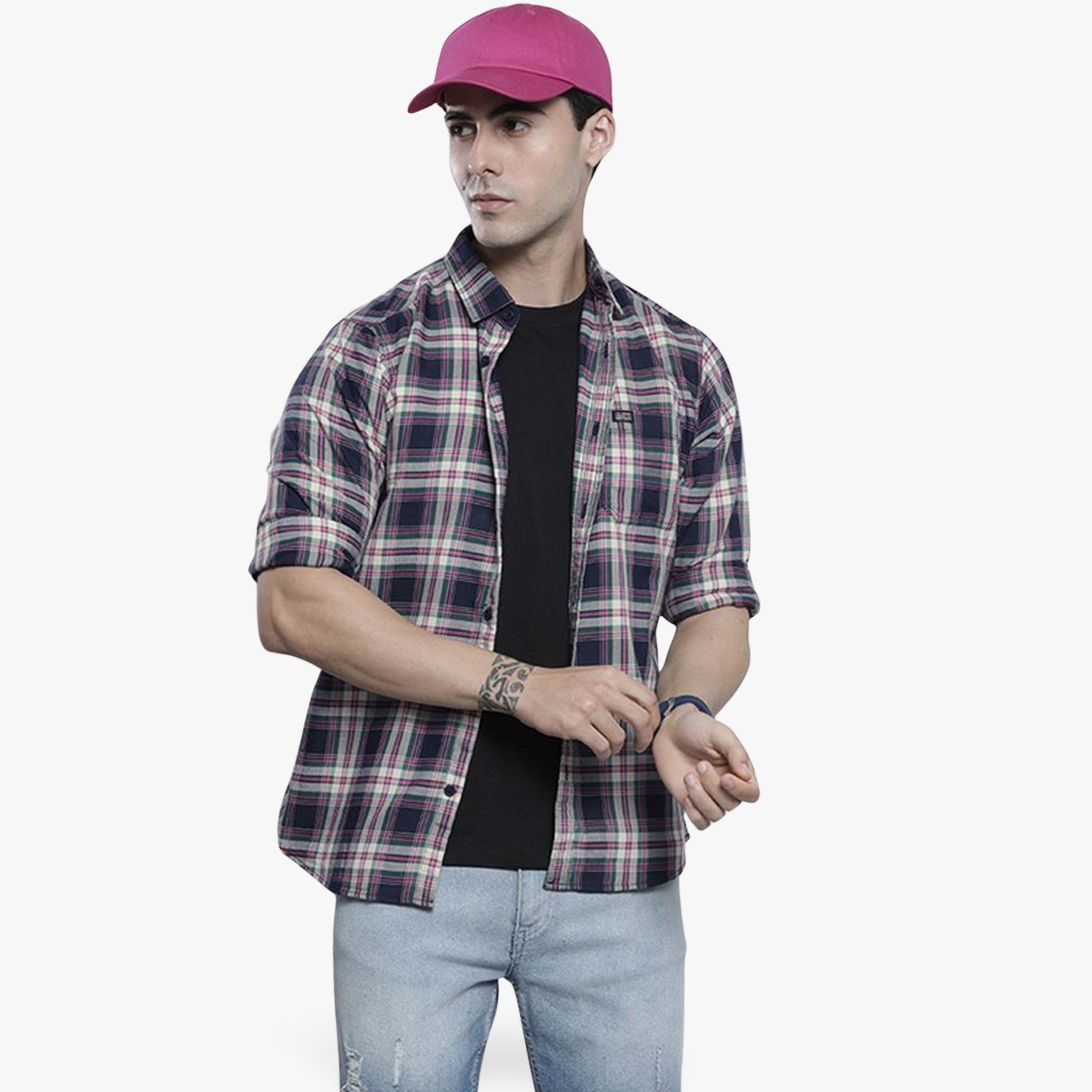 The Indian Garage Co X Styli Men Checked Regular Fit Casual Shirt-men-clothing-shirts-image-1