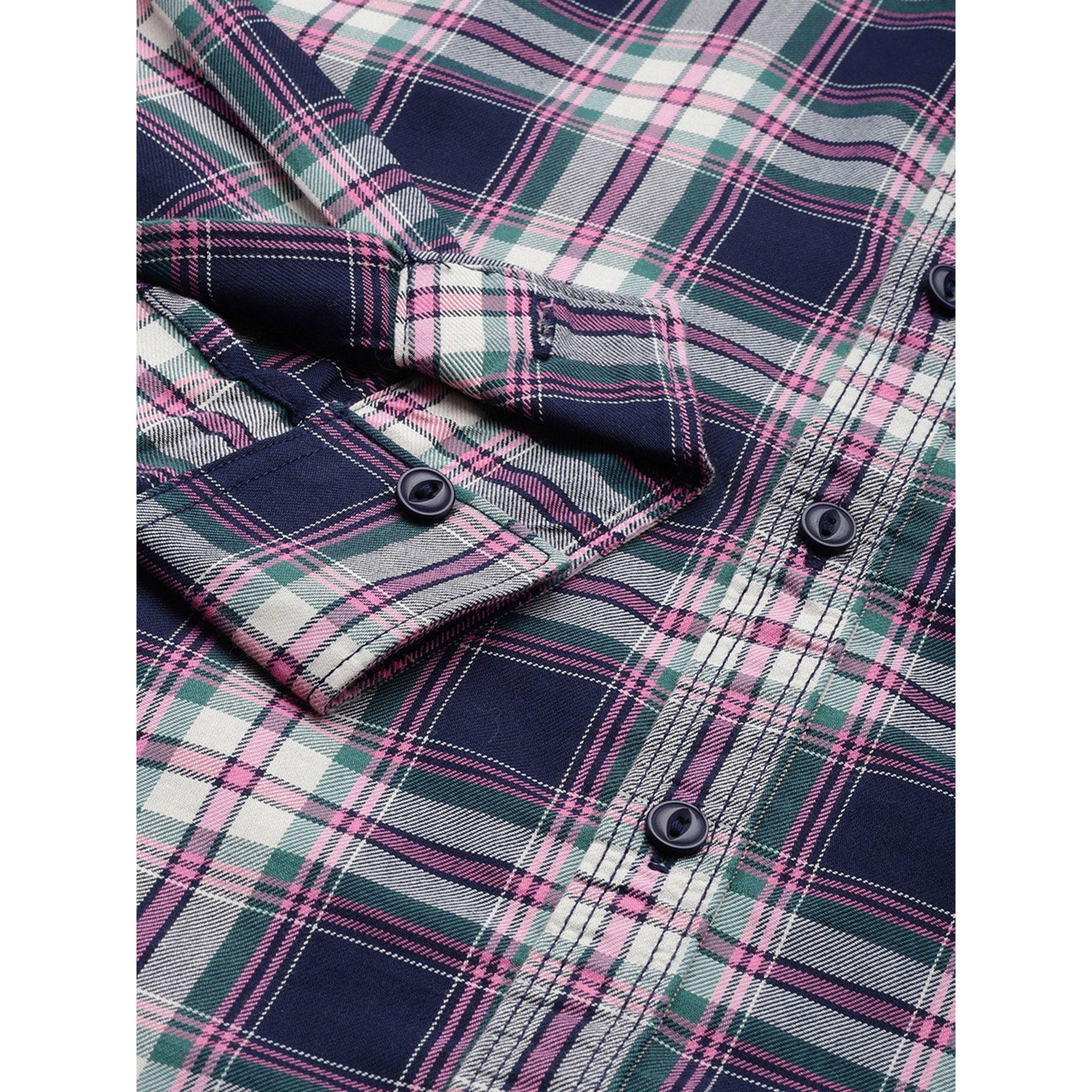 ذا انديان كراج كو × ستايلي - قميص رجالي كاجوال تصميم عادي وبطبعة مربعات-men-clothing-shirts-image-3