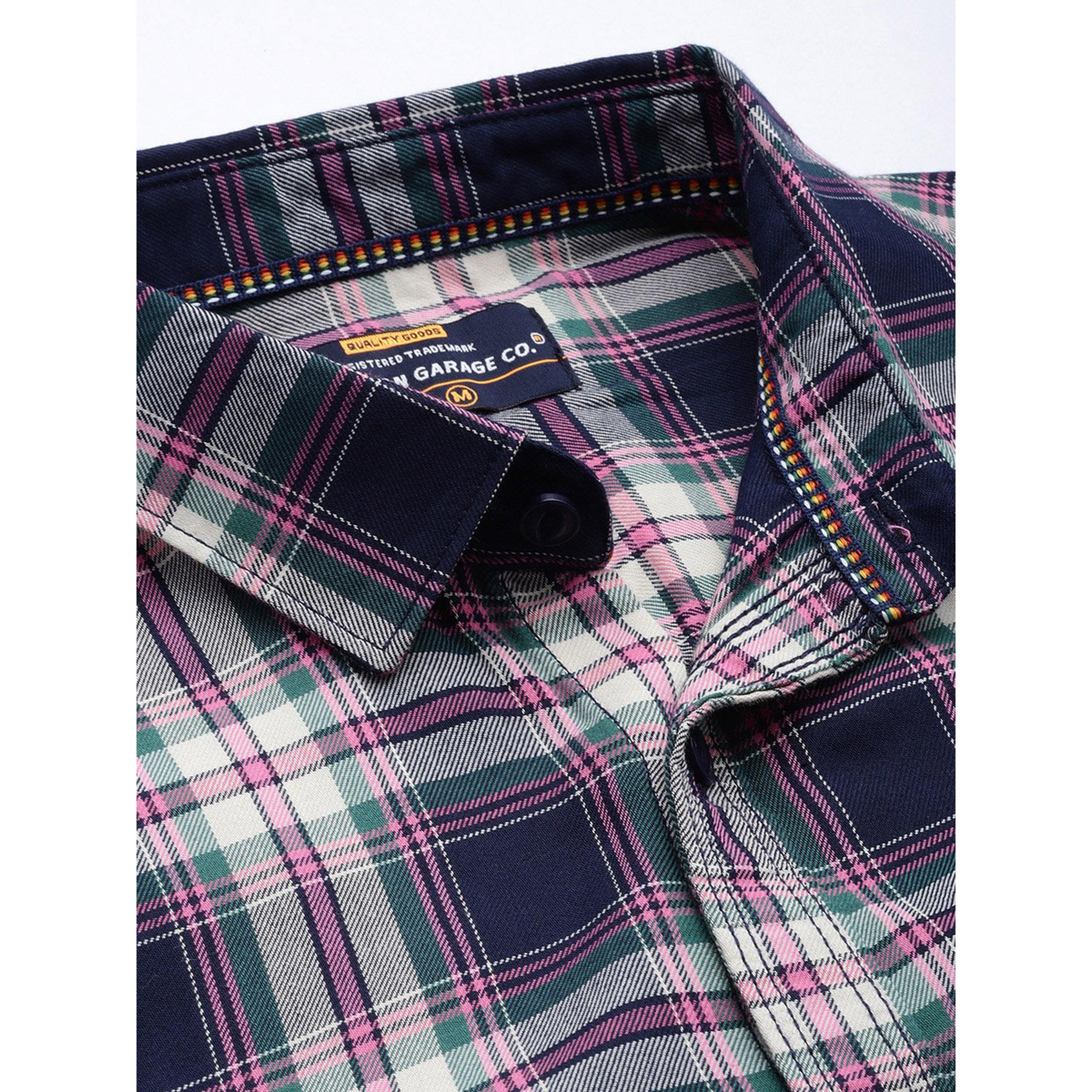 ذا انديان كراج كو × ستايلي - قميص رجالي كاجوال تصميم عادي وبطبعة مربعات-men-clothing-shirts-image-5