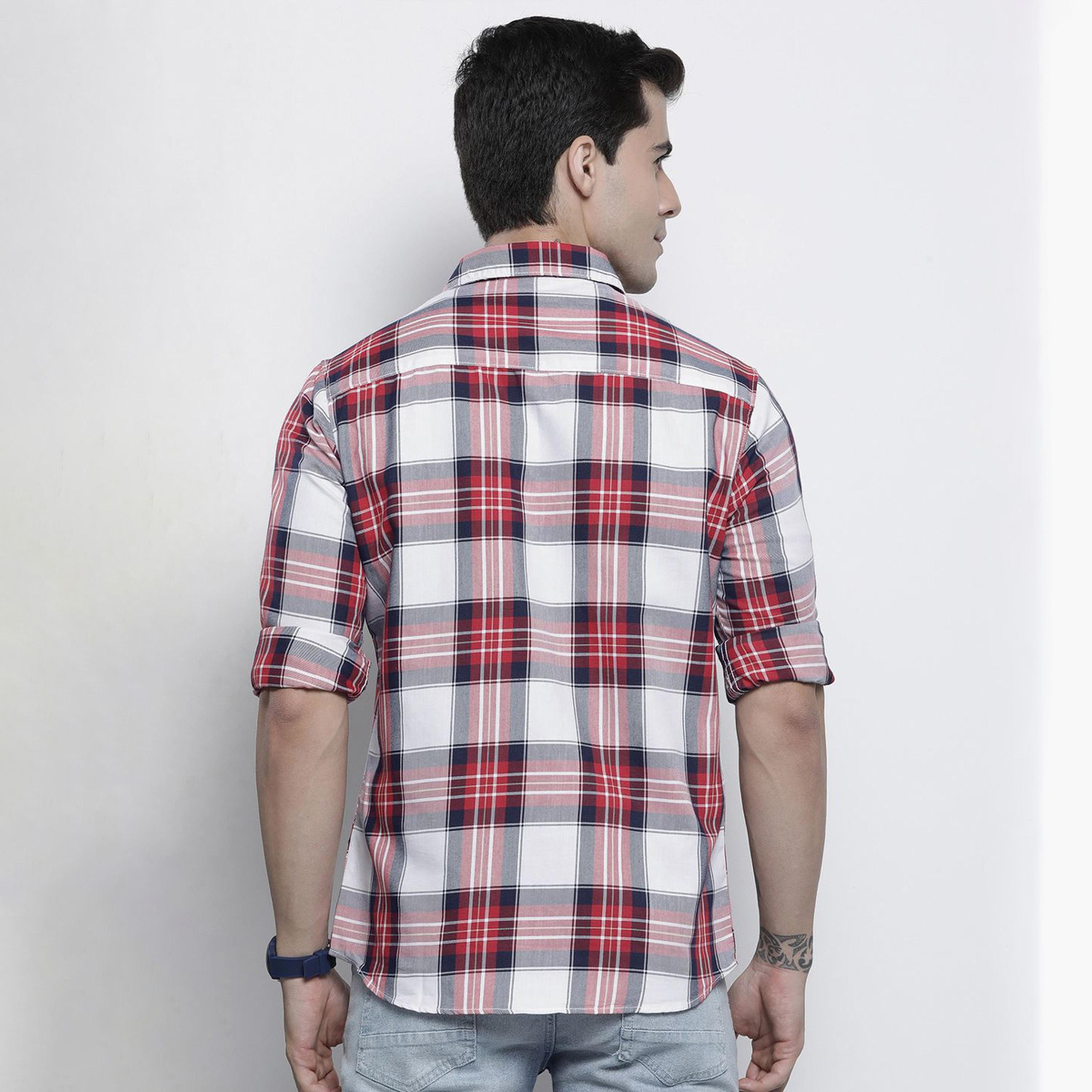 The Indian Garage Co X Styli Men Red Checkered Regular Fit Shirt-men-clothing-shirts-image-4