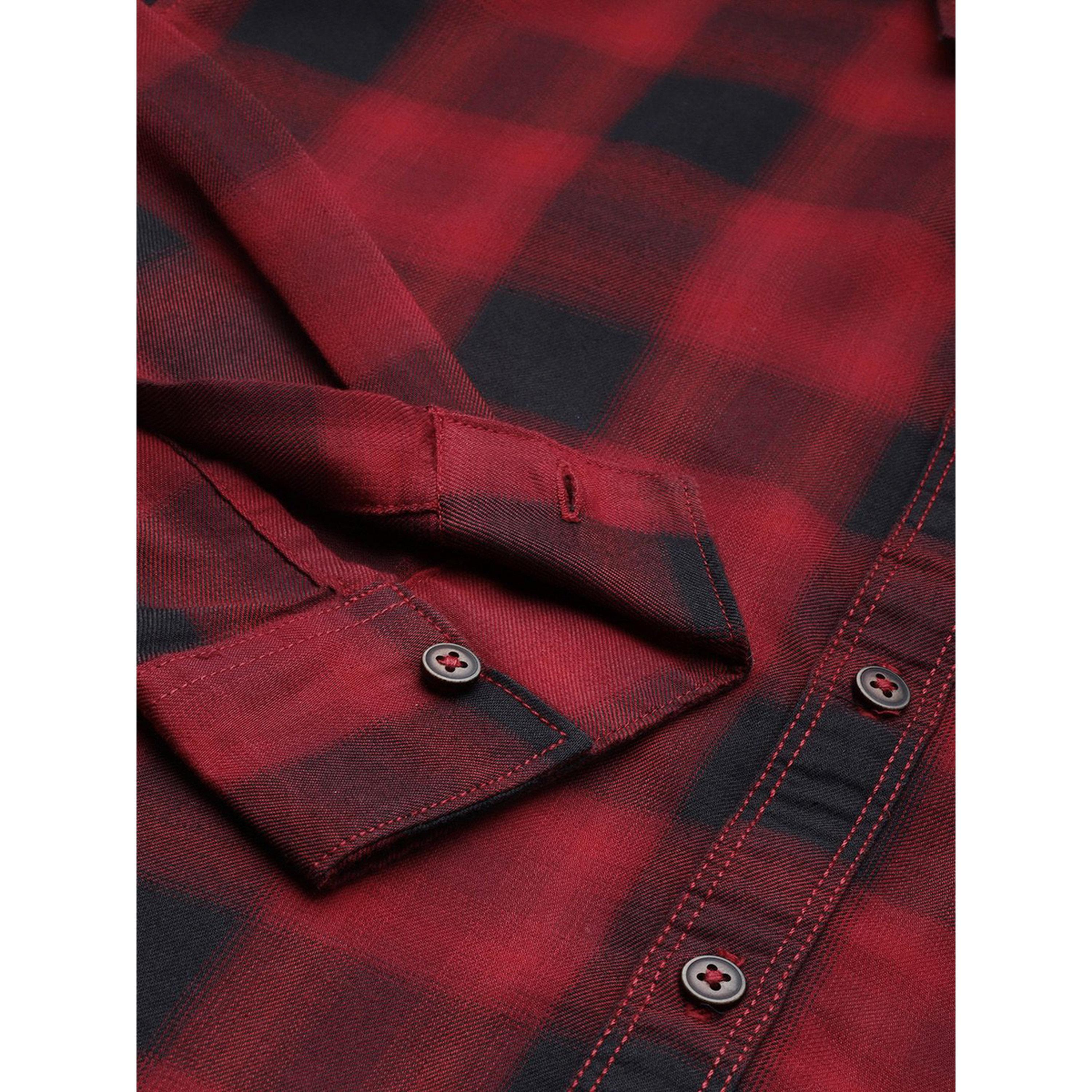 The Indian Garage Co X Styli Men Red Checkered Casual Shirt-men-clothing-shirts-image-3