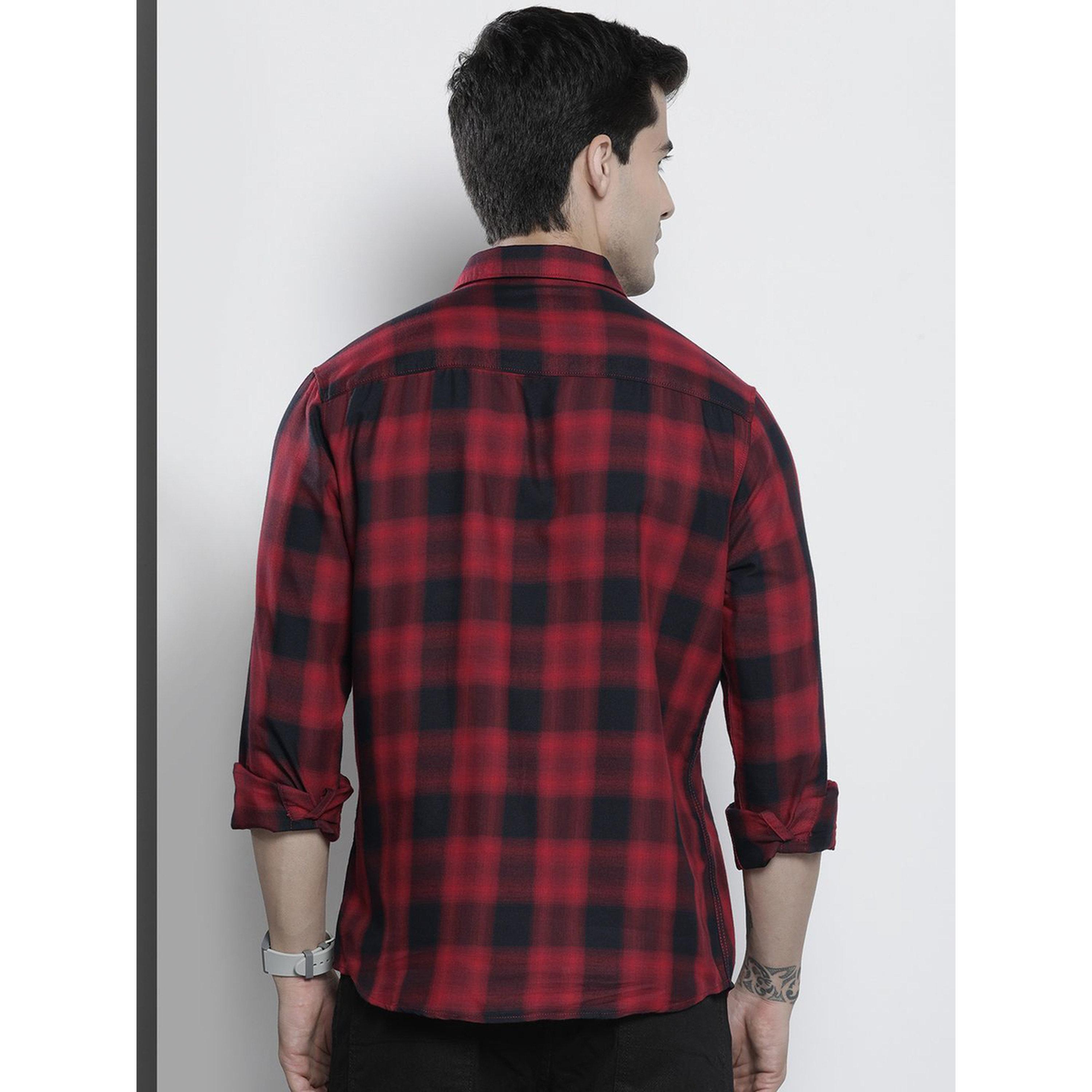 The Indian Garage Co X Styli Men Red Checkered Casual Shirt-men-clothing-shirts-image-4