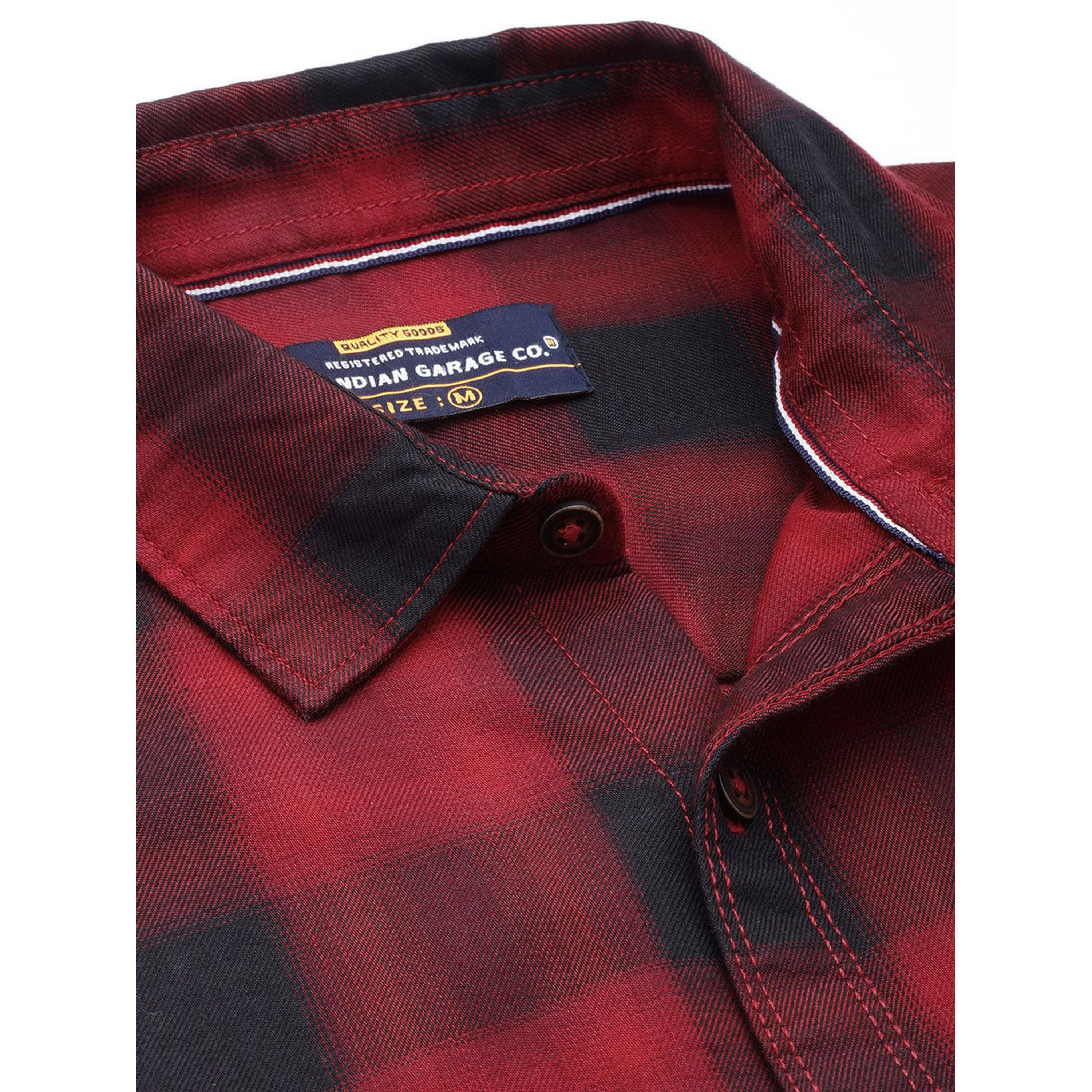The Indian Garage Co X Styli Men Red Checkered Casual Shirt-men-clothing-shirts-image-5