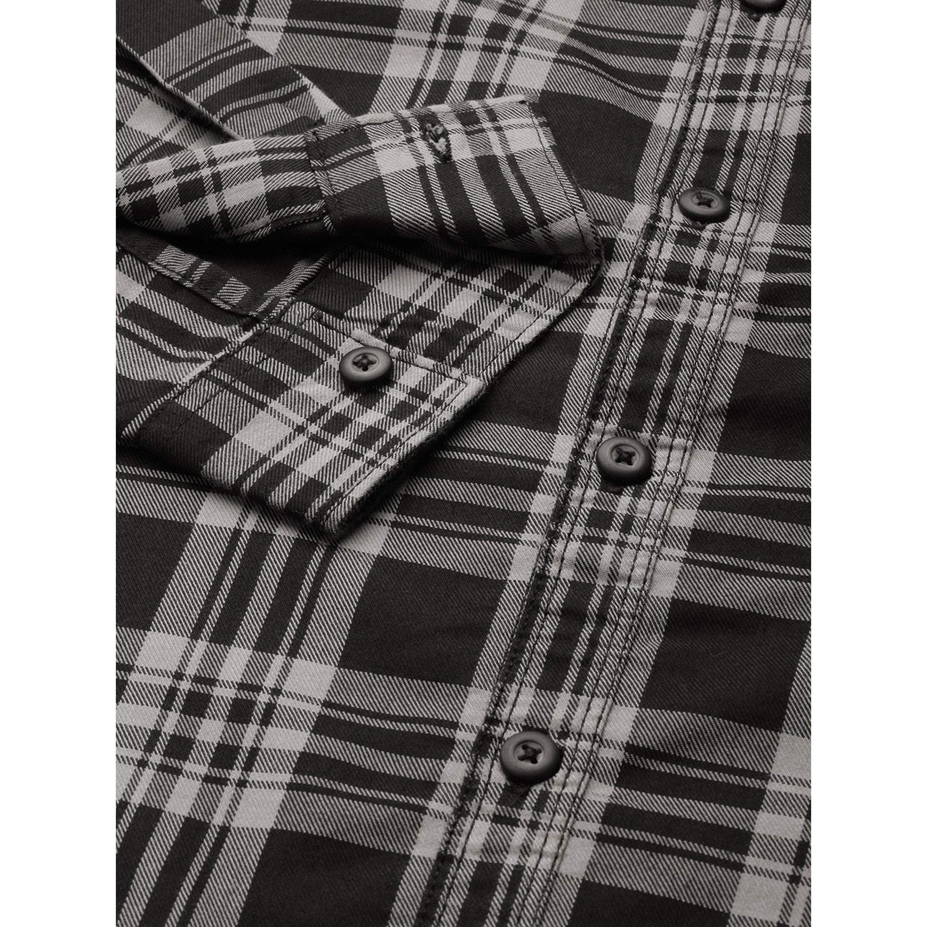 ذا انديان كراج كو × ستايلي - قميص رجالي كاجوال أسود منقوش بياقة واسعة-men-clothing-shirts-image-3