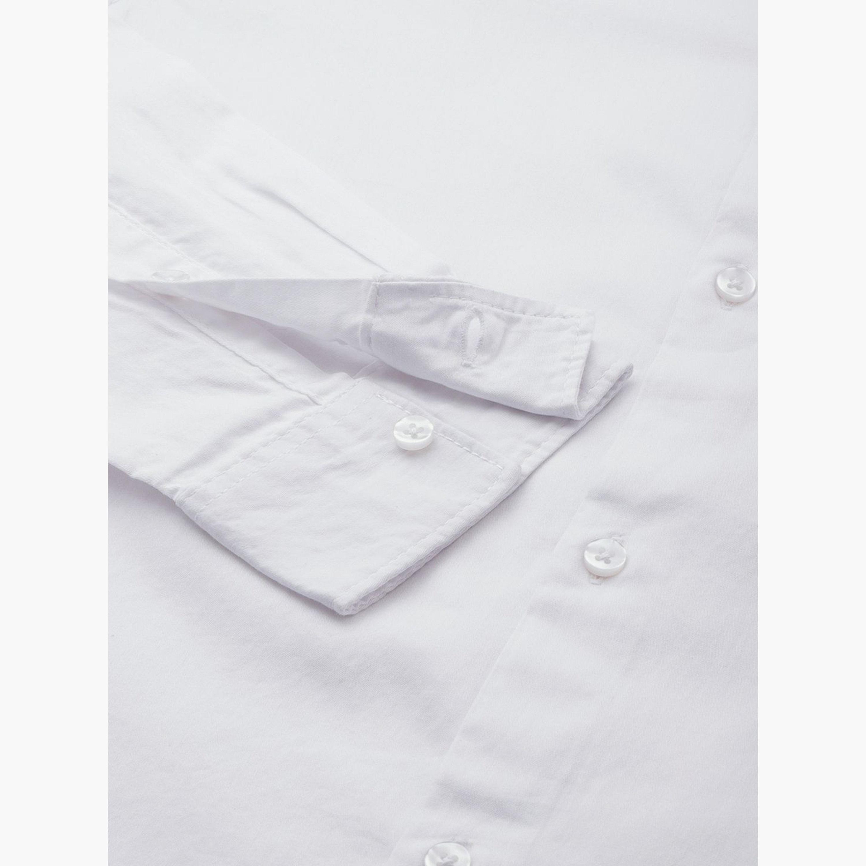 ذا انديان كراج كو × ستايلي - قميص رجالي أبيض سادة بقصّة عادية-men-clothing-shirts-image-3