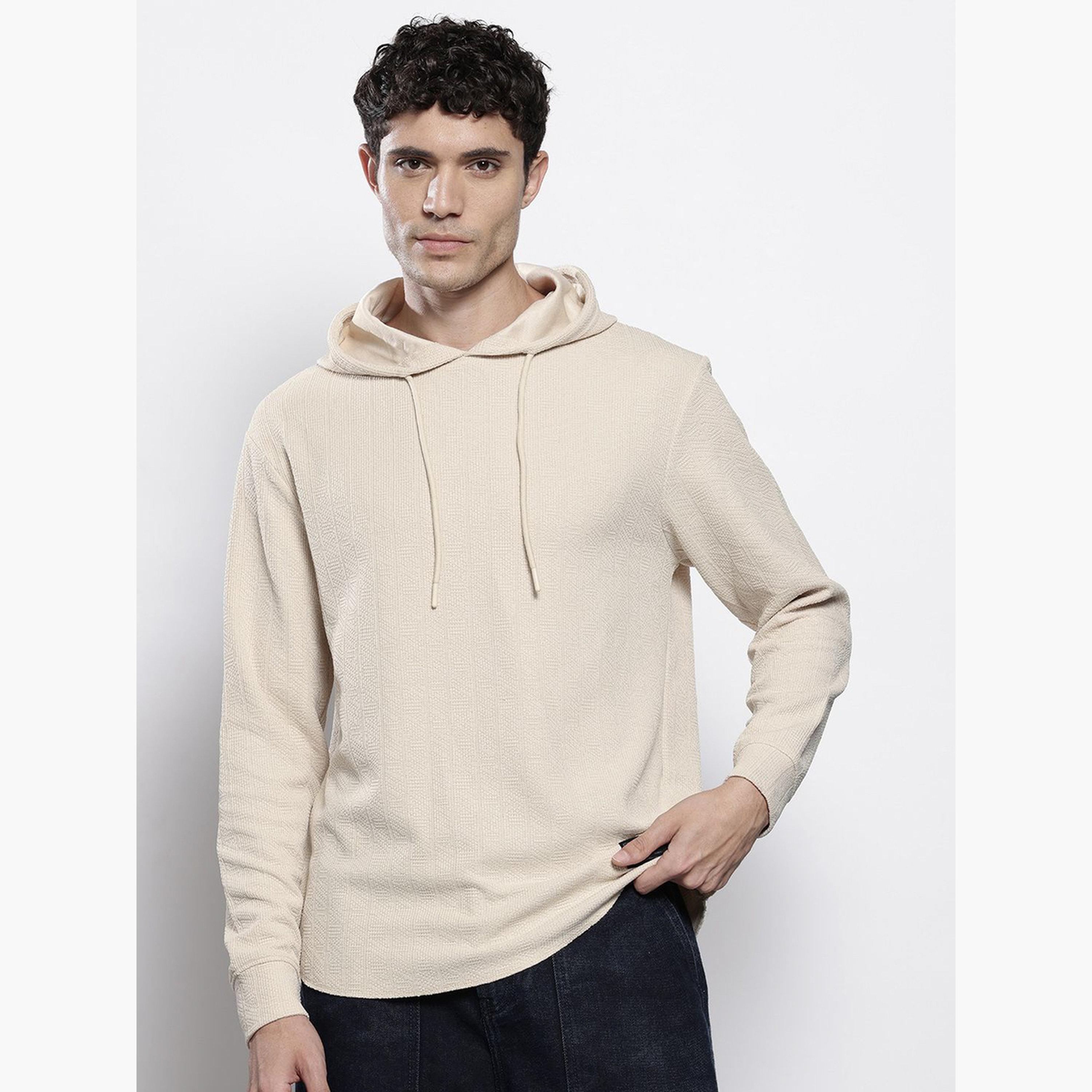 The Indian Garage Co X Styli Textured Hooded Neck Long Sleeves Men's Knitted Hoodie-men-winterwear-hoodiesandsweatshirts-image-1