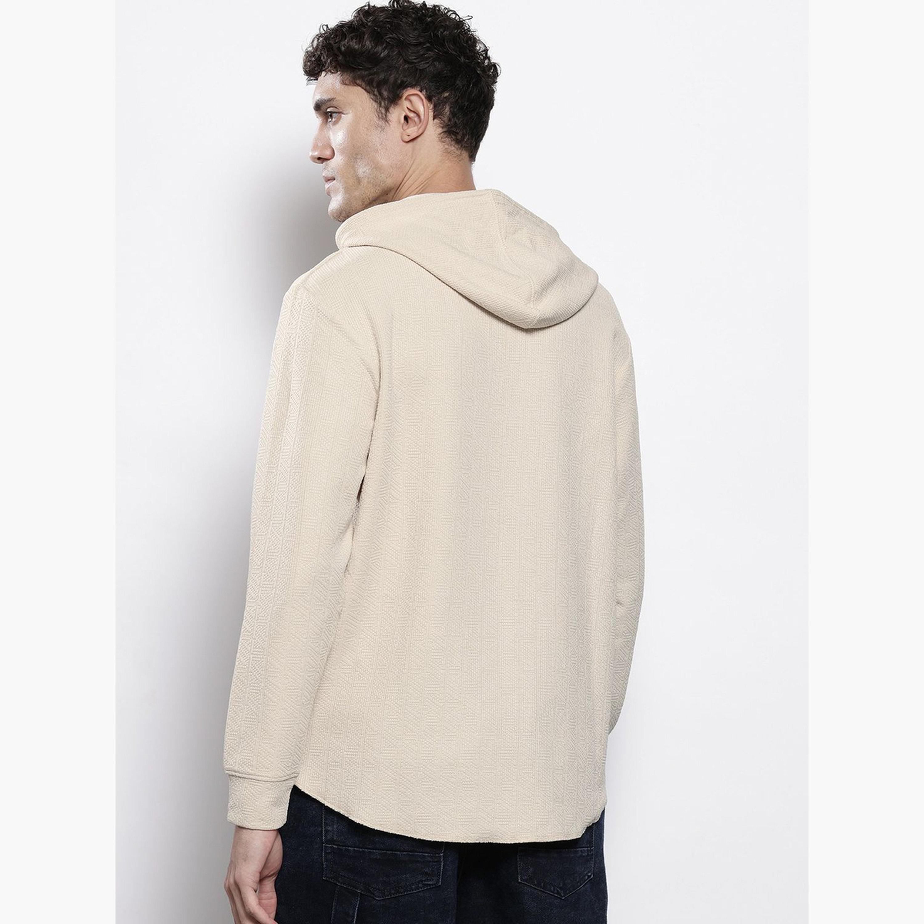 The Indian Garage Co X Styli Textured Hooded Neck Long Sleeves Men's Knitted Hoodie-men-winterwear-hoodiesandsweatshirts-image-3