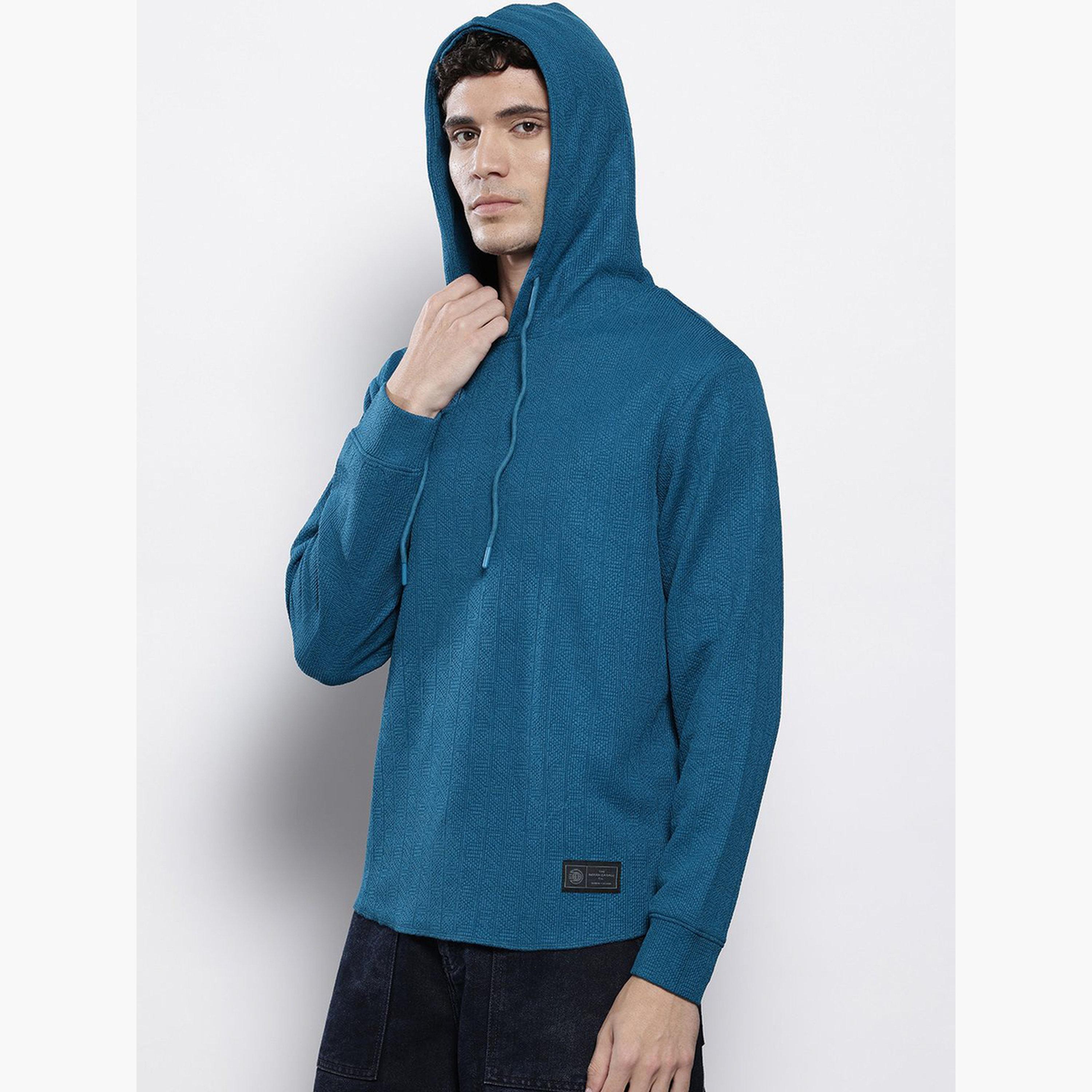 ذا انديان كراج كو × ستايلي - هودي رجالي محبوك لون الأزرق-men-winterwear-hoodiesandsweatshirts-image-1