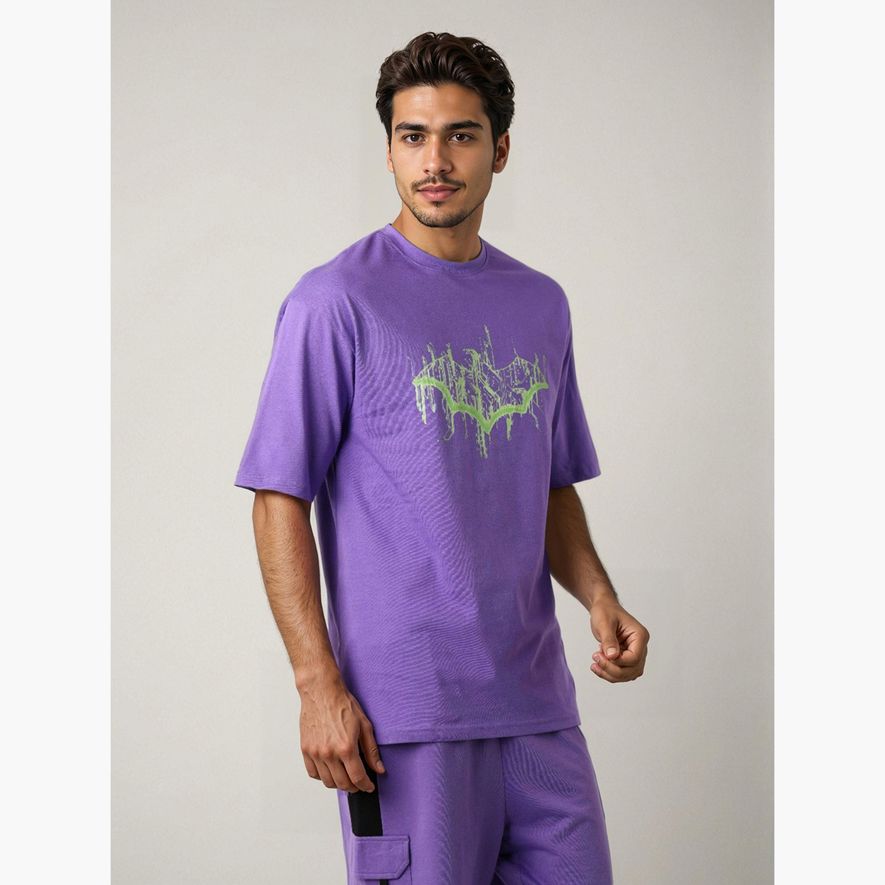ذا انديان كراج كو × ستايلي - تي شيرت رجالي برسومات مربعة لون بنفسجي-men-clothing-tshirtsandpolos-tshirts-image-4