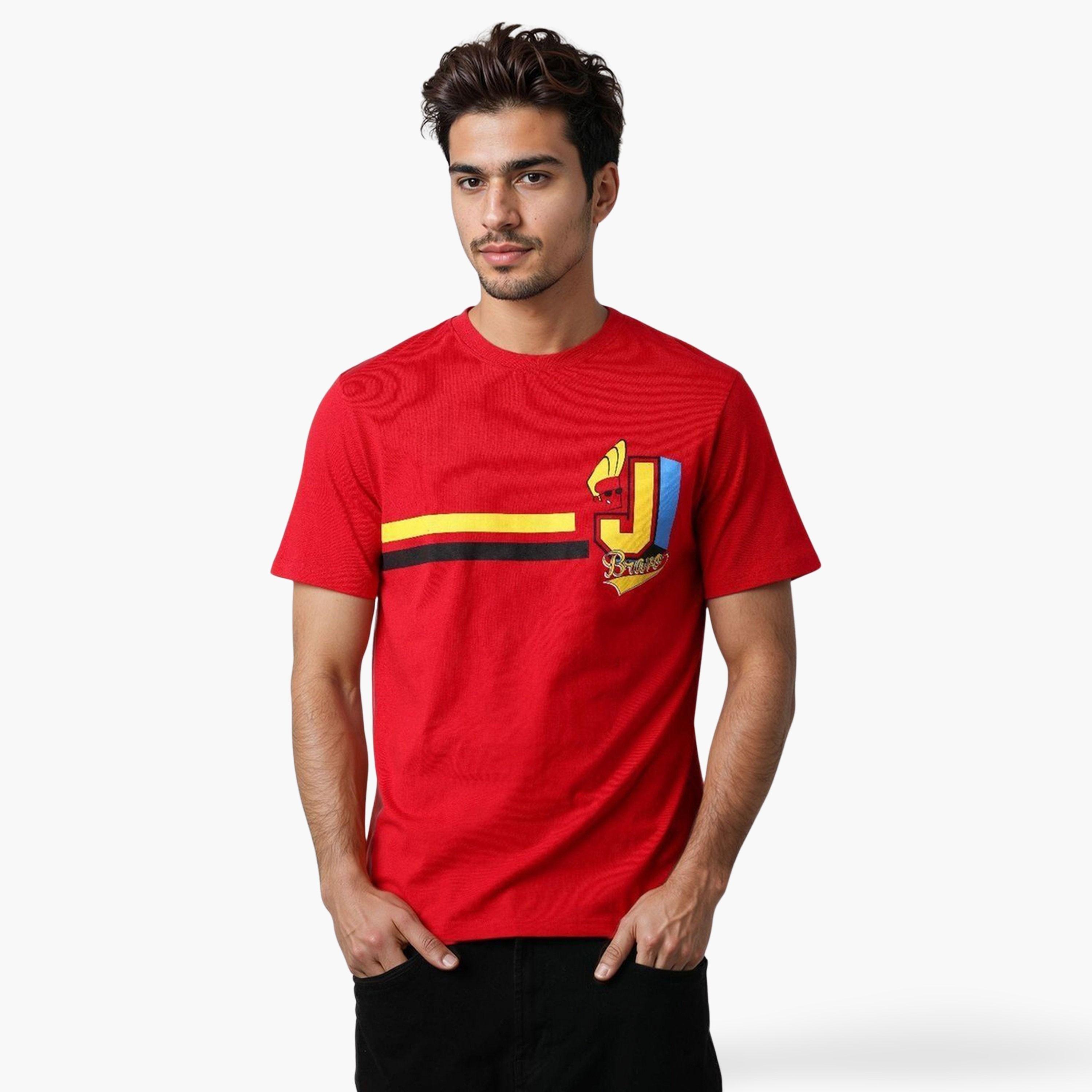 The Indian Garage Co X Styli Men Red Slim Fit Graphic T-Shirt-men-clothing-tshirtsandpolos-tshirts-image-1