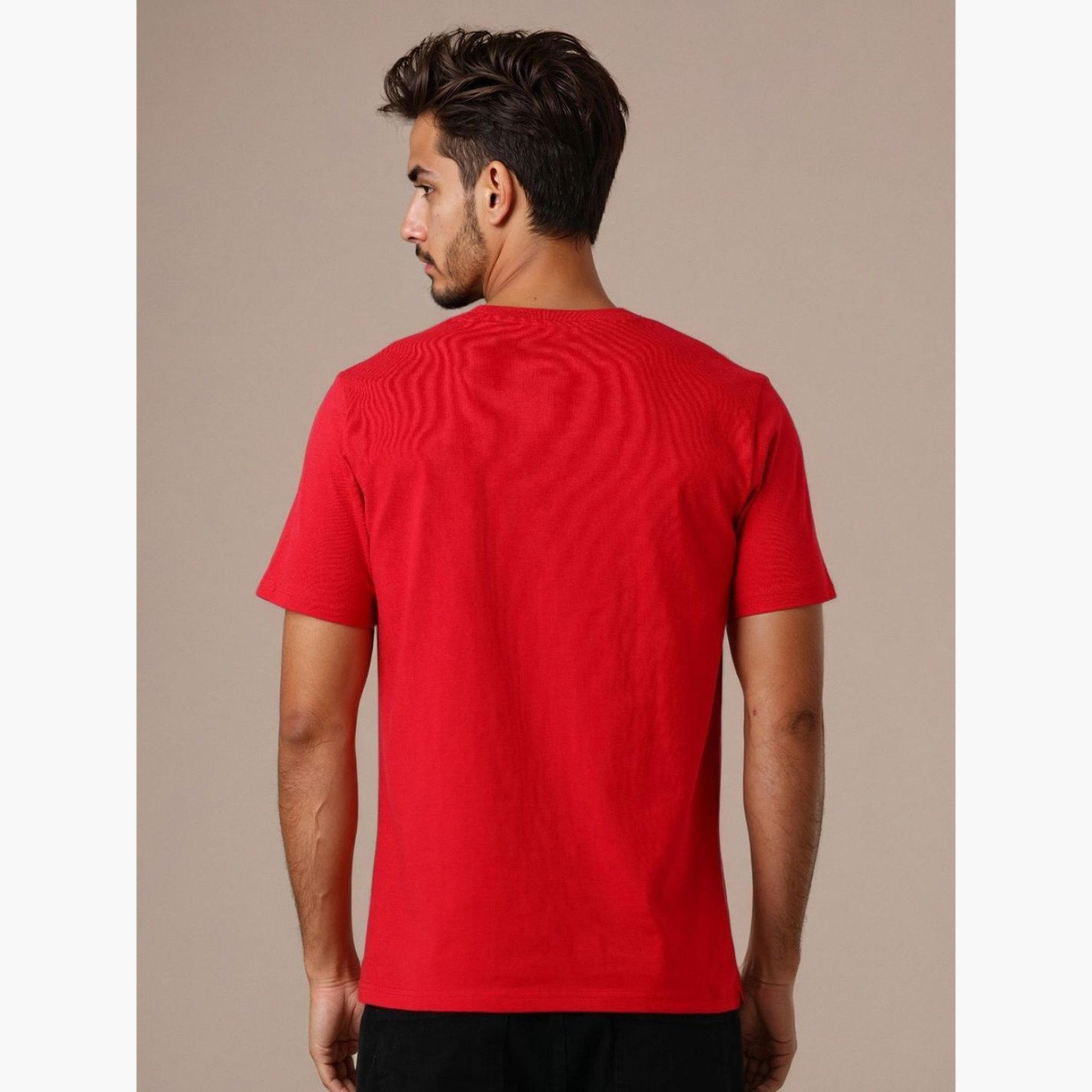 ذا انديان كراج كو × ستايلي - تي شيرت رجالي تصميم نحيف رسومات غرافيكية لون أحمر-men-clothing-tshirtsandpolos-tshirts-image-5