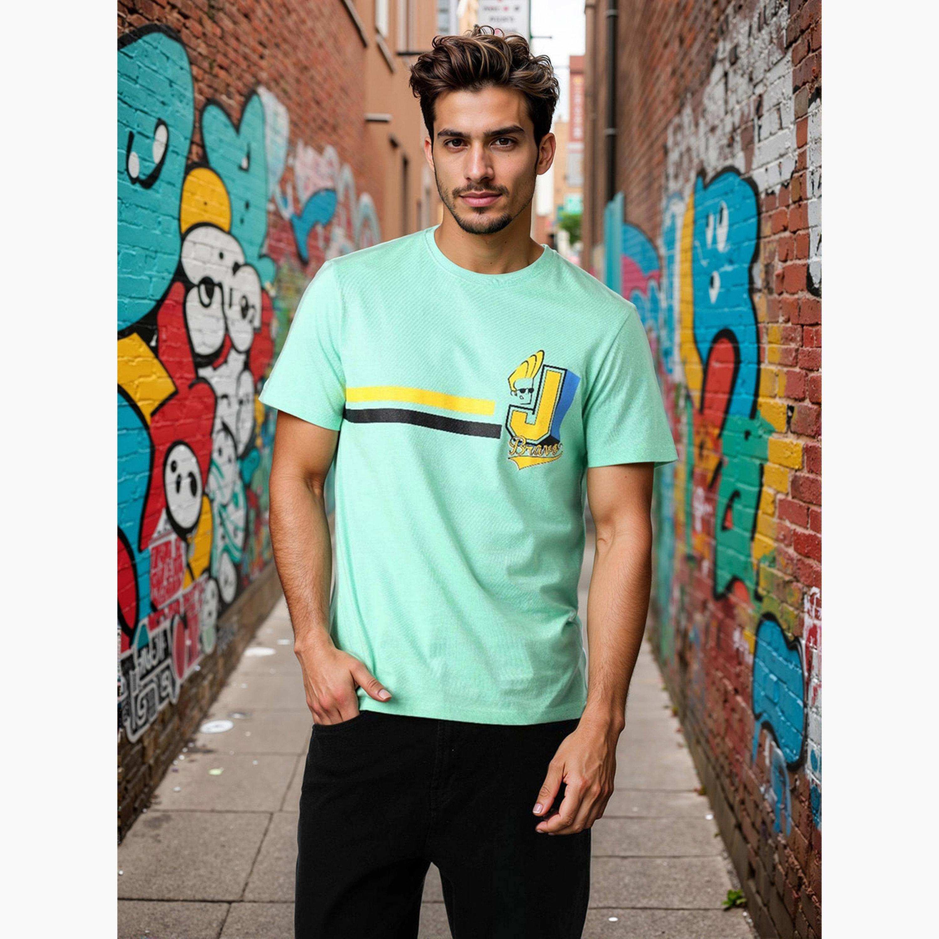 ذا انديان كراج كو × ستايلي - تي شيرت رجالي بقصة ضيقة لون أخضر-men-clothing-tshirtsandpolos-tshirts-image-2