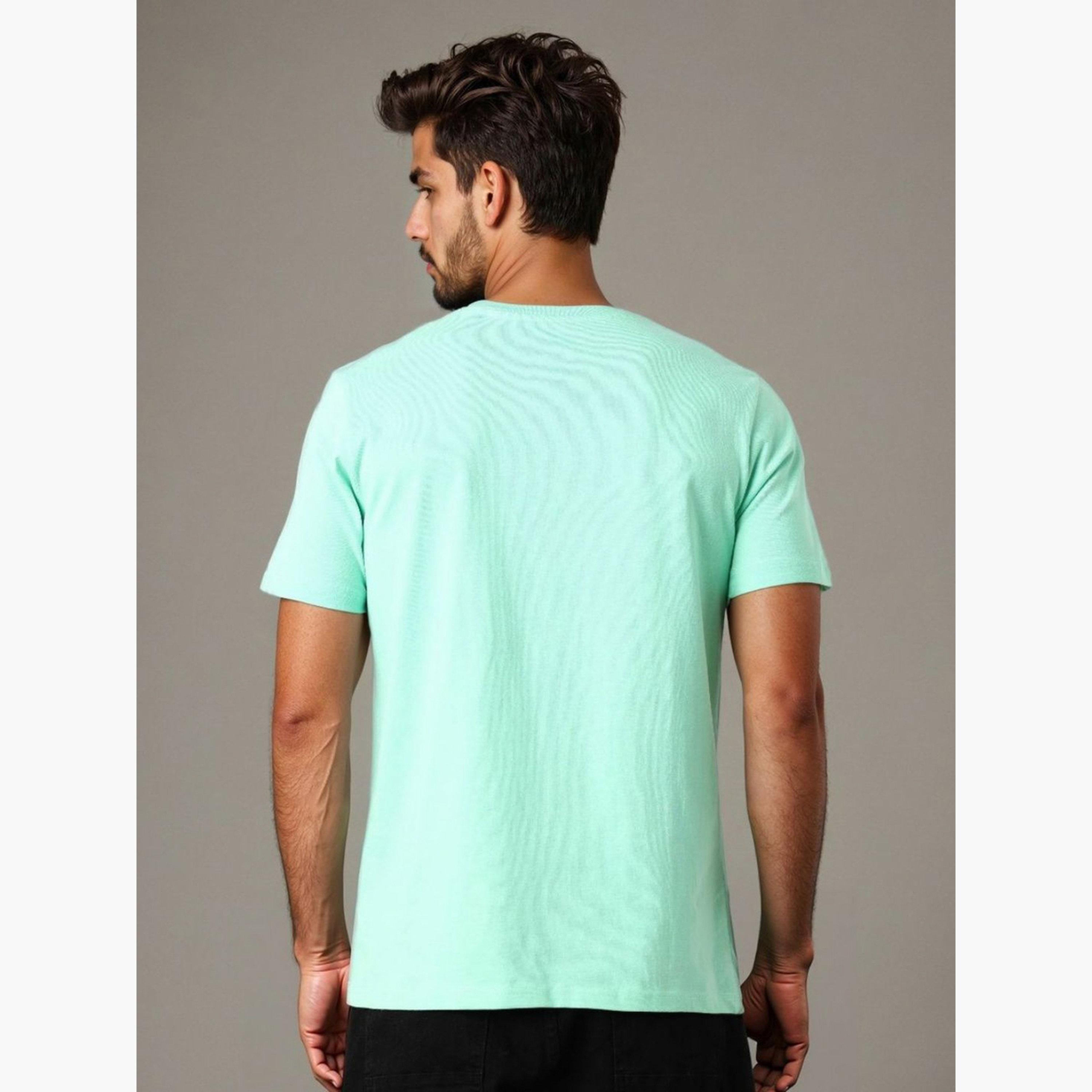 ذا انديان كراج كو × ستايلي - تي شيرت رجالي بقصة ضيقة لون أخضر-men-clothing-tshirtsandpolos-tshirts-image-5