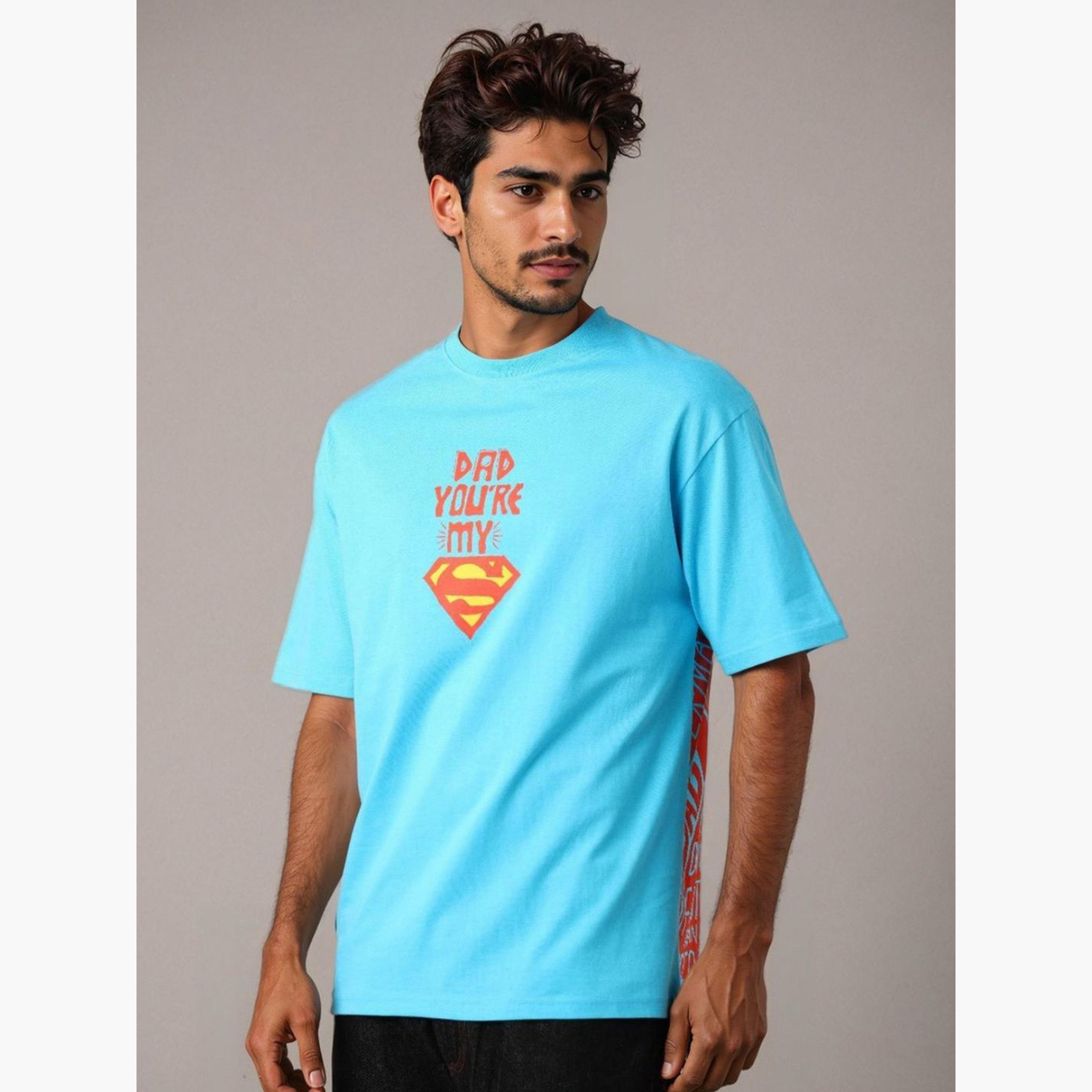 ذا انديان كراج كو × ستايلي - تي شيرت رجالي أزرق بقصّة مربعة ورسومات غرافيكية-men-clothing-tshirtsandpolos-tshirts-image-3