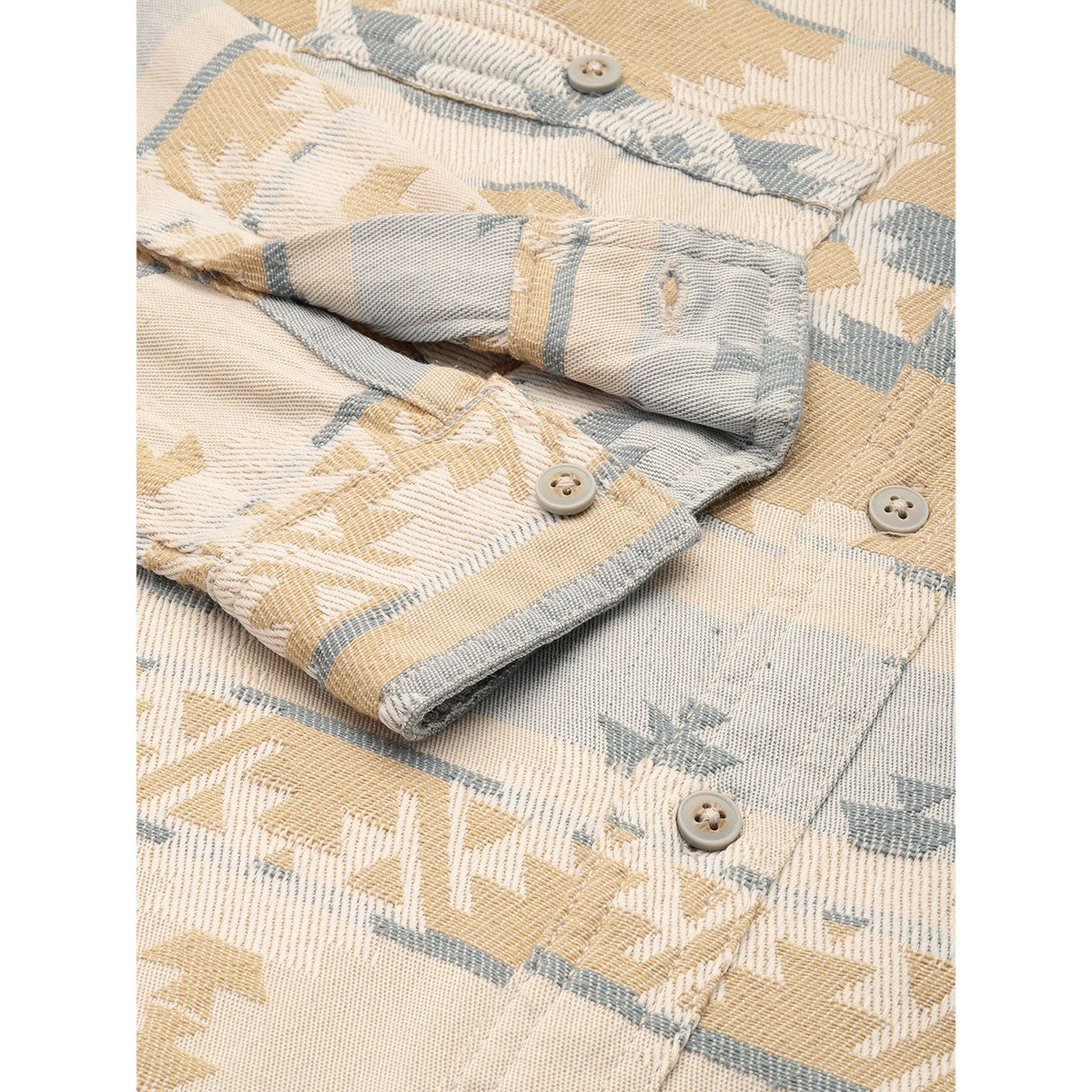The Indian Garage Co X Styli Men Beige Patterned Textured Casual Shirt-men-clothing-shirts-image-3