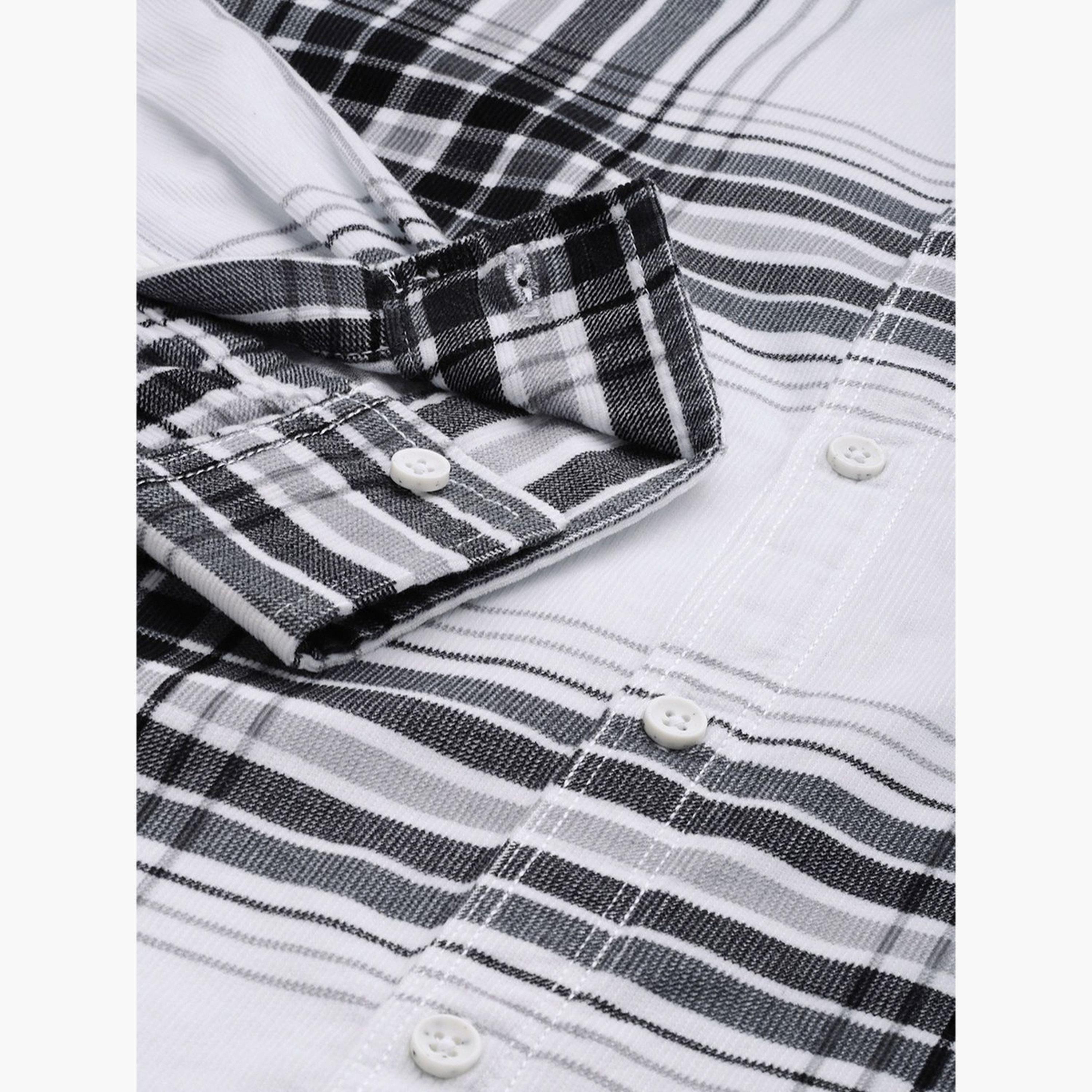 The Indian Garage Co X Styli Men White Regular Fit Checked Shirt-men-clothing-shirts-image-3