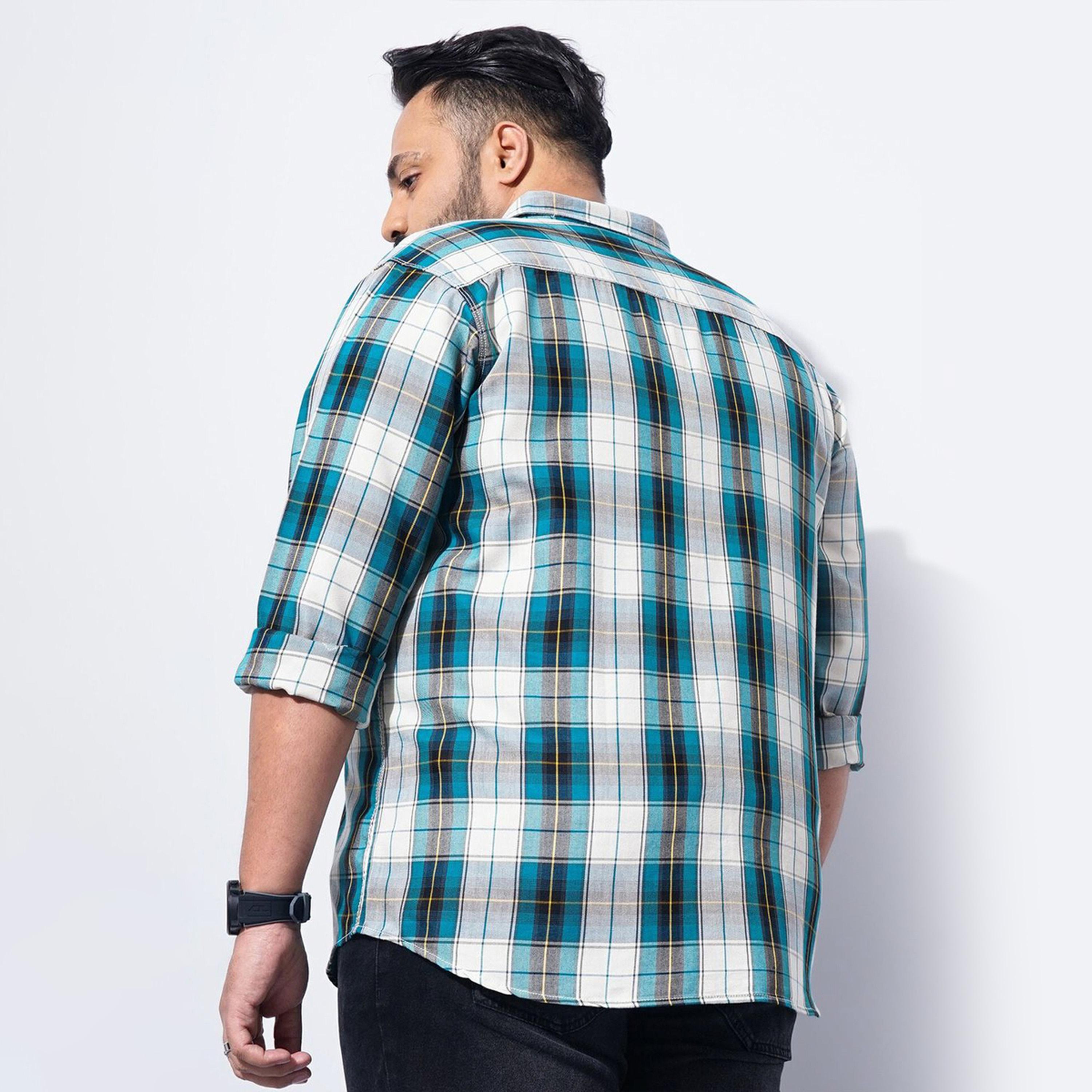 HardSoda X Styli Plus Size Green Checked Casual Shirt-men-clothing-shirts-image-5