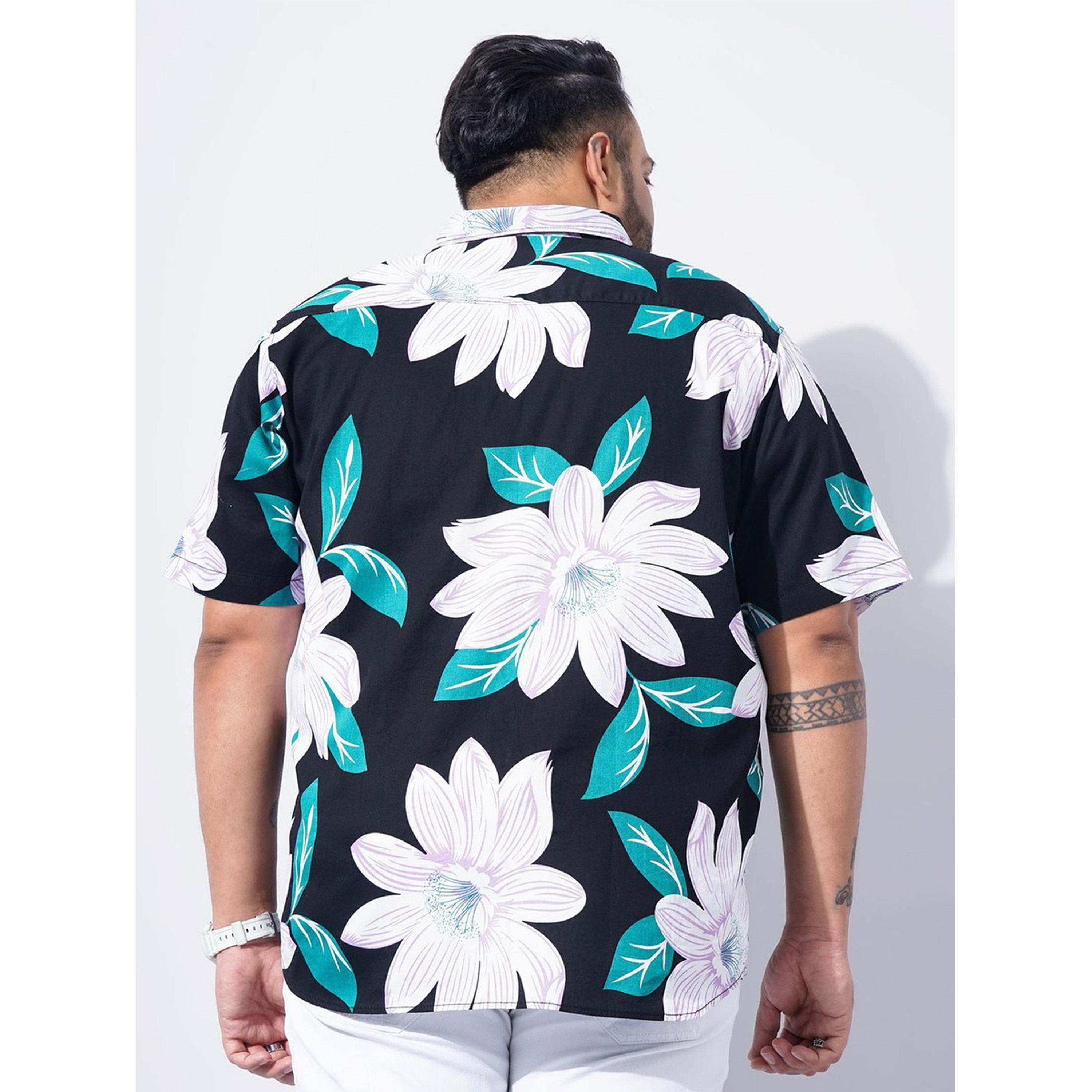 هارد صودا × ستايلي - قميص بأكمام قصيرة وبطبعة زهور مقاس كبير-men-clothing-shirts-image-3