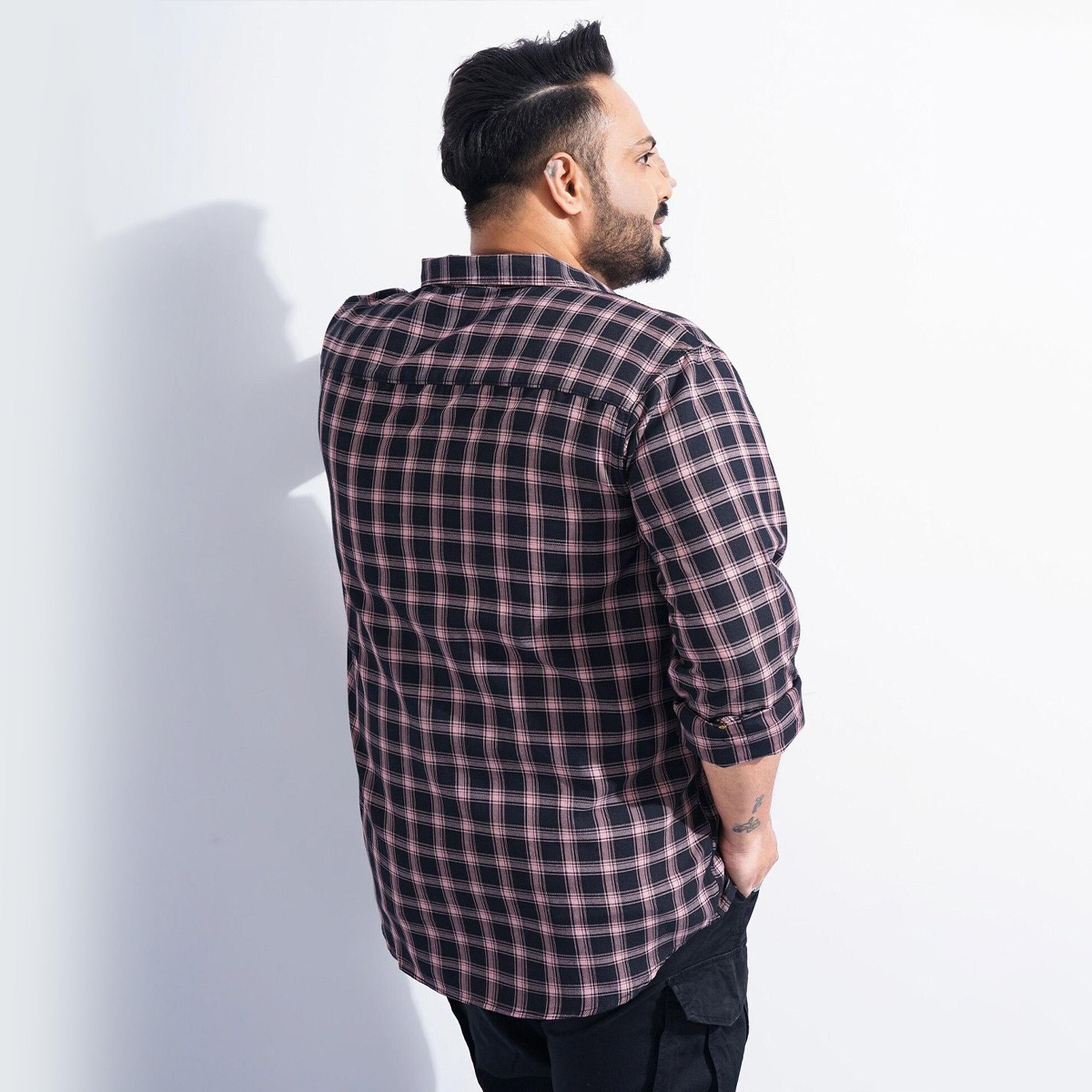 هارد صودا × ستايلي - قميص كاجوال منقوش مقاس كبير لون أسود-men-clothing-shirts-image-5