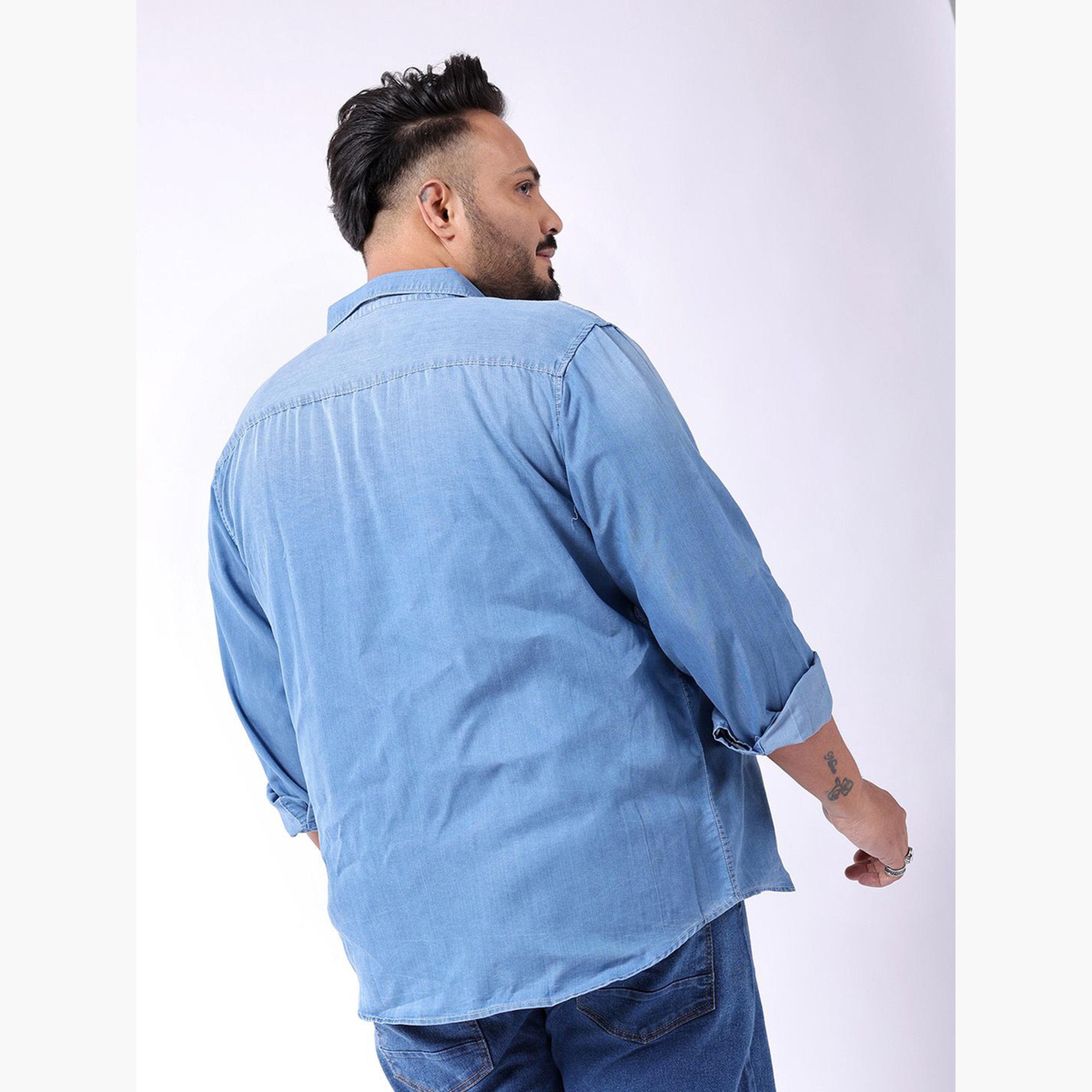 HardSoda X Styli Plus Size Casual Denim Shirt-men-clothing-shirts-image-4