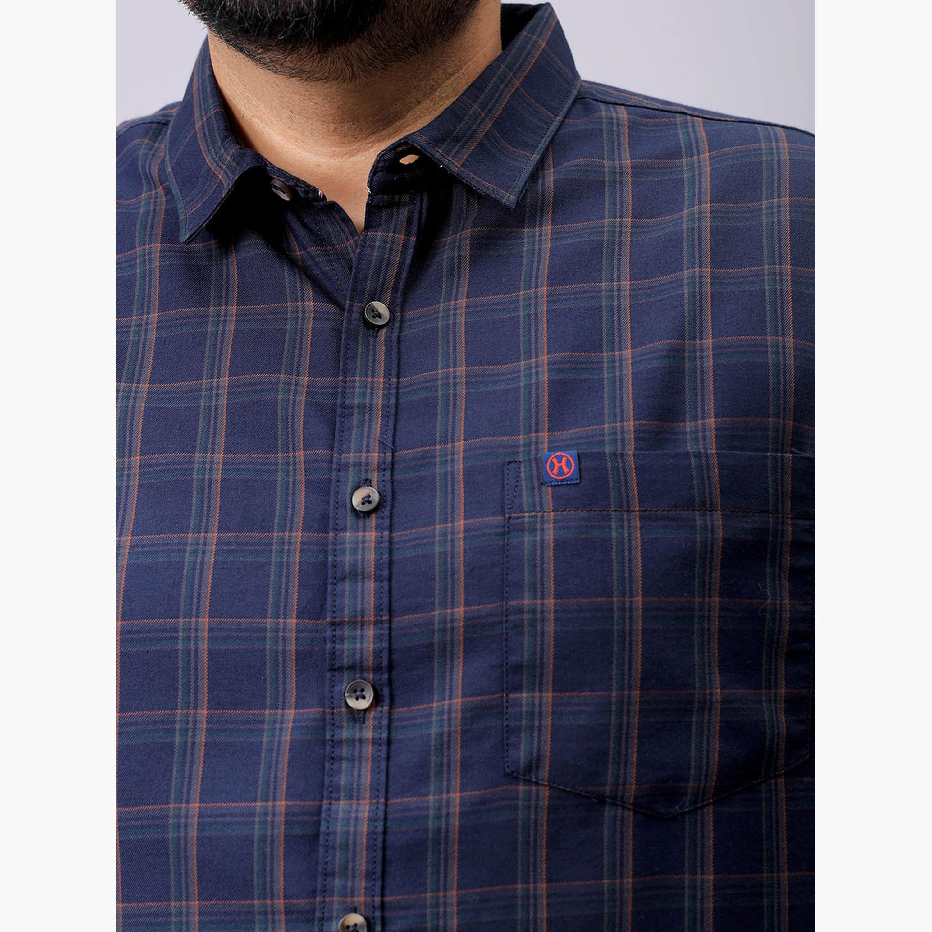HardSoda X Styli Plus Size Navy Check Casual Shirt-men-clothing-shirts-image-6