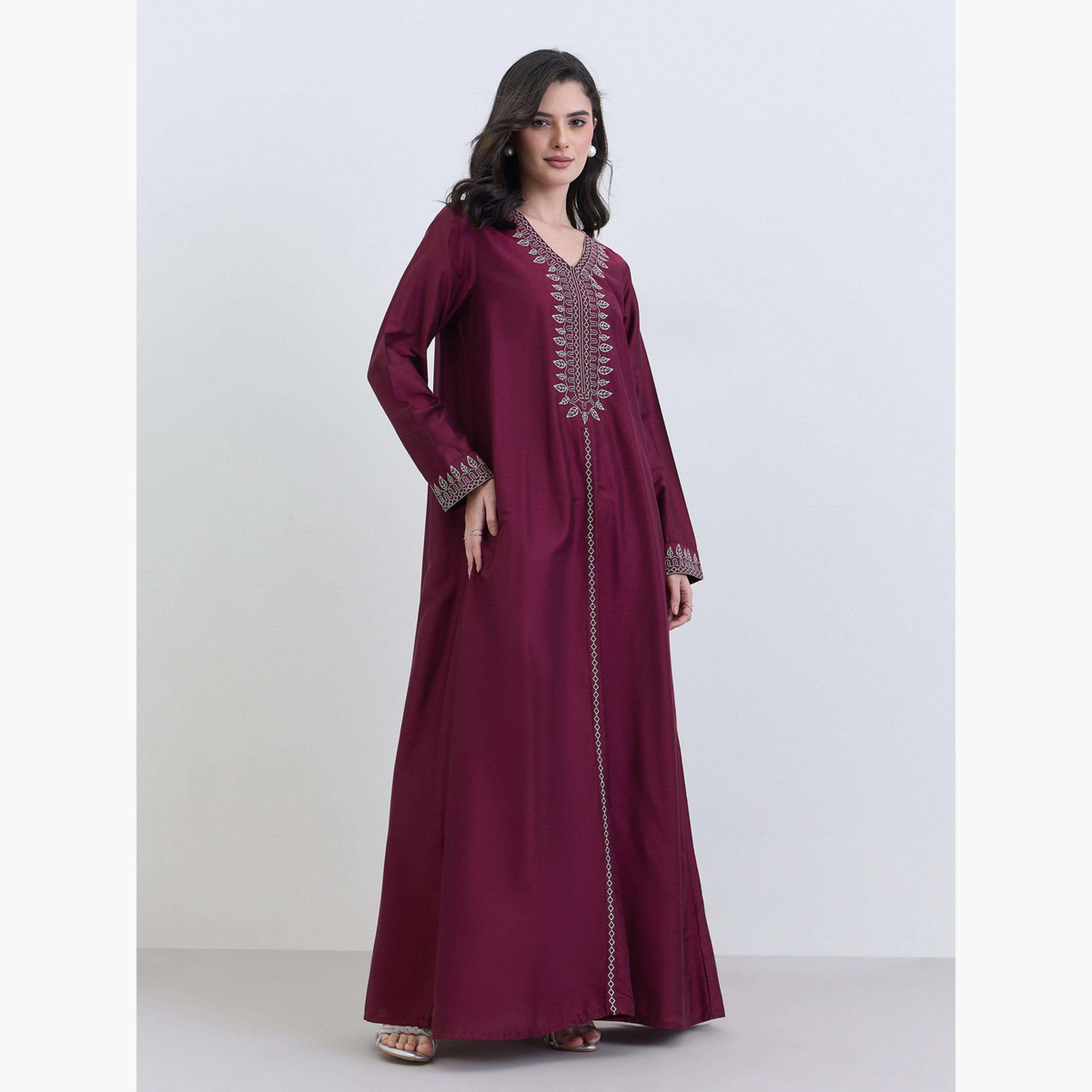طقم قميص بأزرار وبنطلون-women-arabicclothing-jalabiyas-image-2